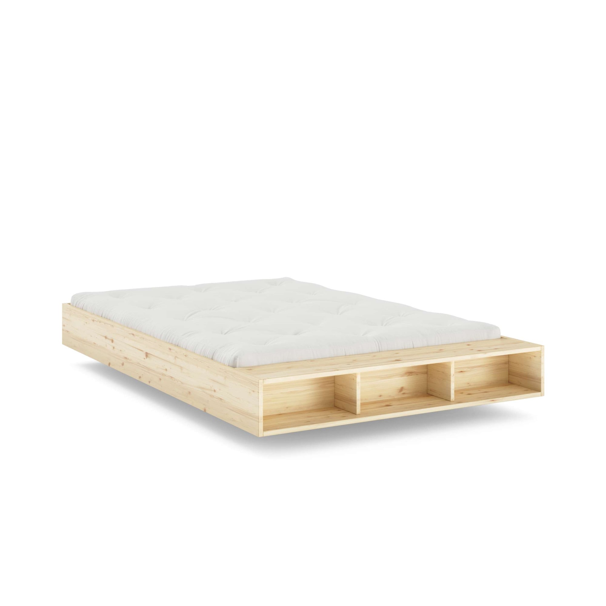 Karup Design Stauraumbett »Merge Bed Bettgestell m. integrierter Bank m. Stauraum, mehrere Grössen«, inkl. Lattenrost, excl. Matratze, FSC®-zertifiziertes Massivholz