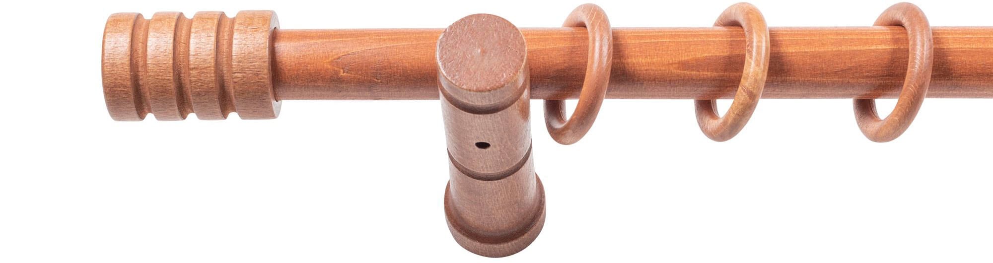 SN DECO GROUP Gardinenstange »Pisa«, 1 läufig-läufig, Fixmass, 28 mm, Holz, verschiedene Längen und Farben, Komplettset