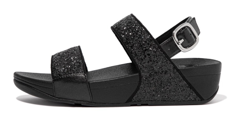 Fitflop Keilsandalette »LULU GLITTER BACK-STRAP SANDALS«, Sommerschuh, Sandale, Keilabsatz, mit funkelnden Riemchen