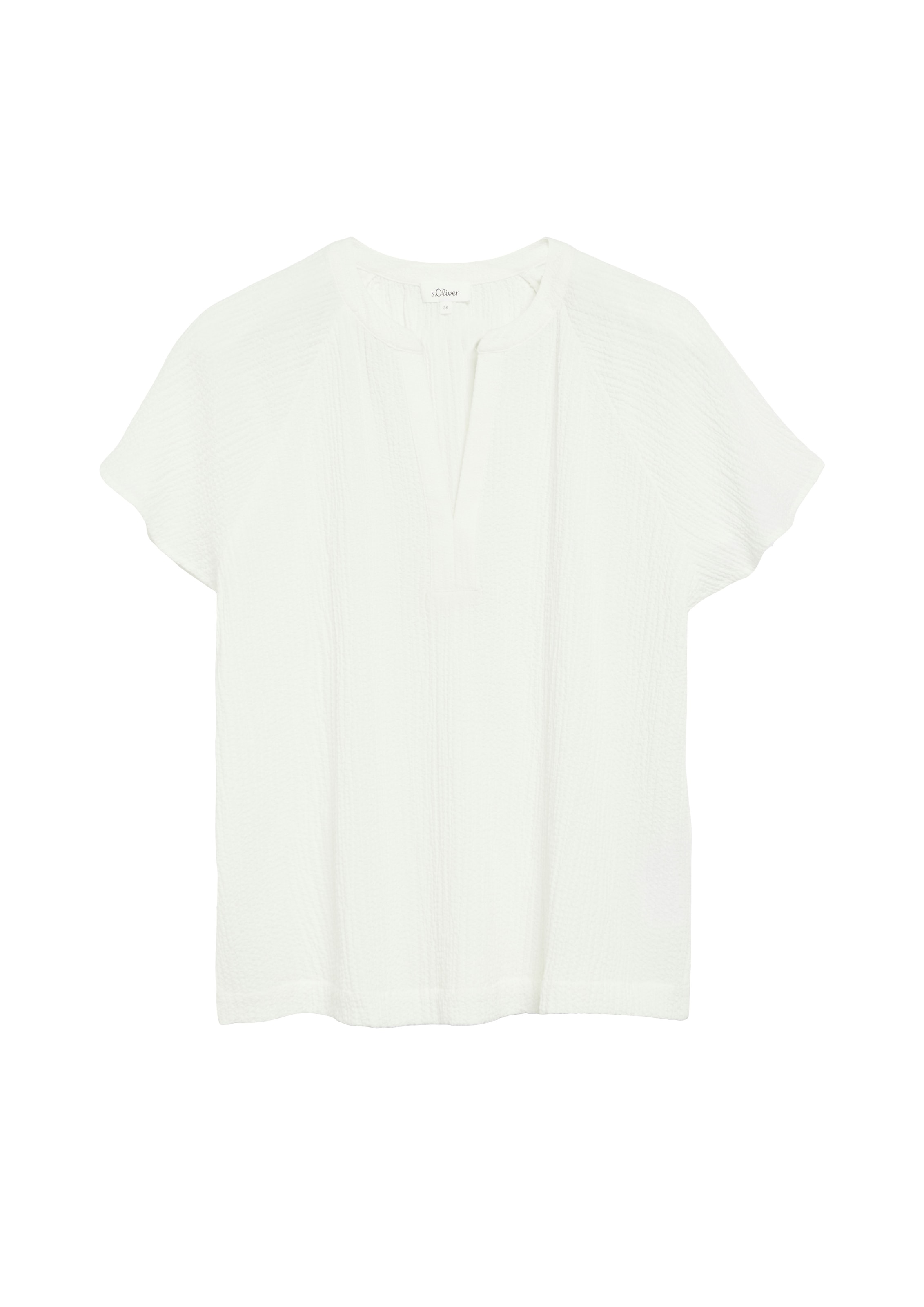 s.Oliver Blouse à manches courtes tunique d'été avec encolure fendue