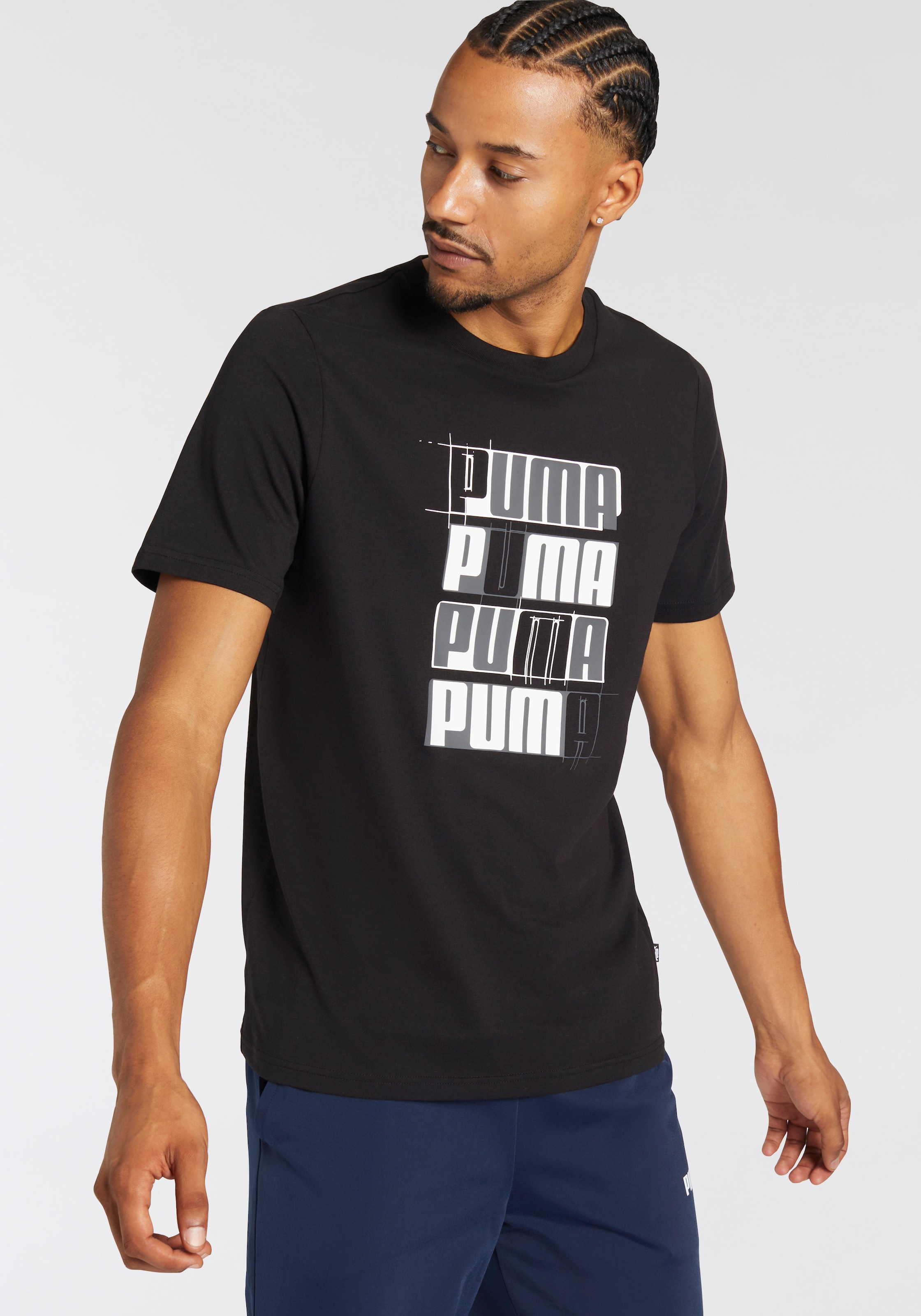 Image of PUMA T-Shirt "ESS+ LOGO LAB TEE" sportlicher Stil, Kurzarm, mit Print-Applikation, aus Baumwolle
