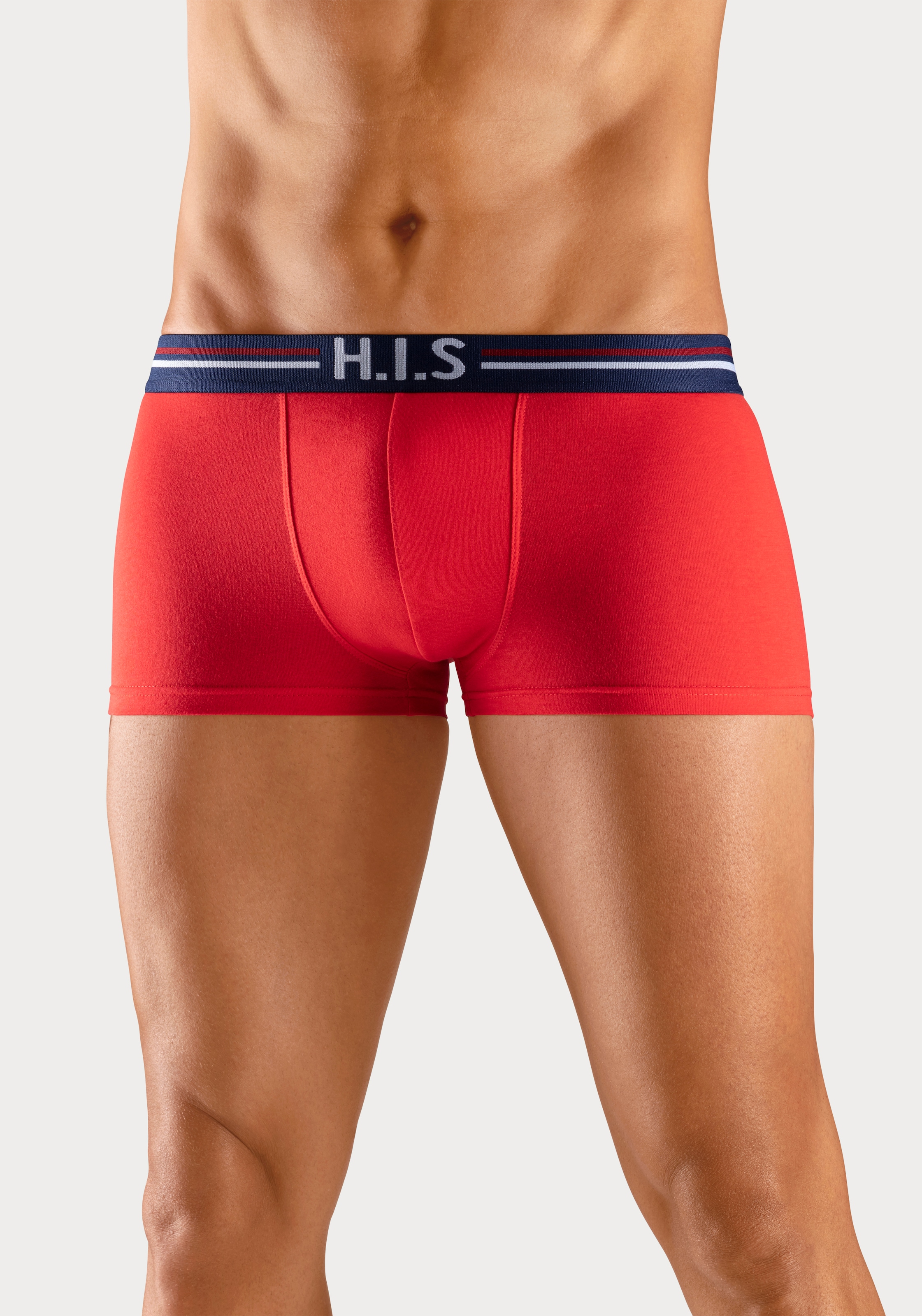 H.I.S Hipster, (Packung, 5 St.), knapp sitzende Boxershorts mit Streifen aus Baumwollmischung