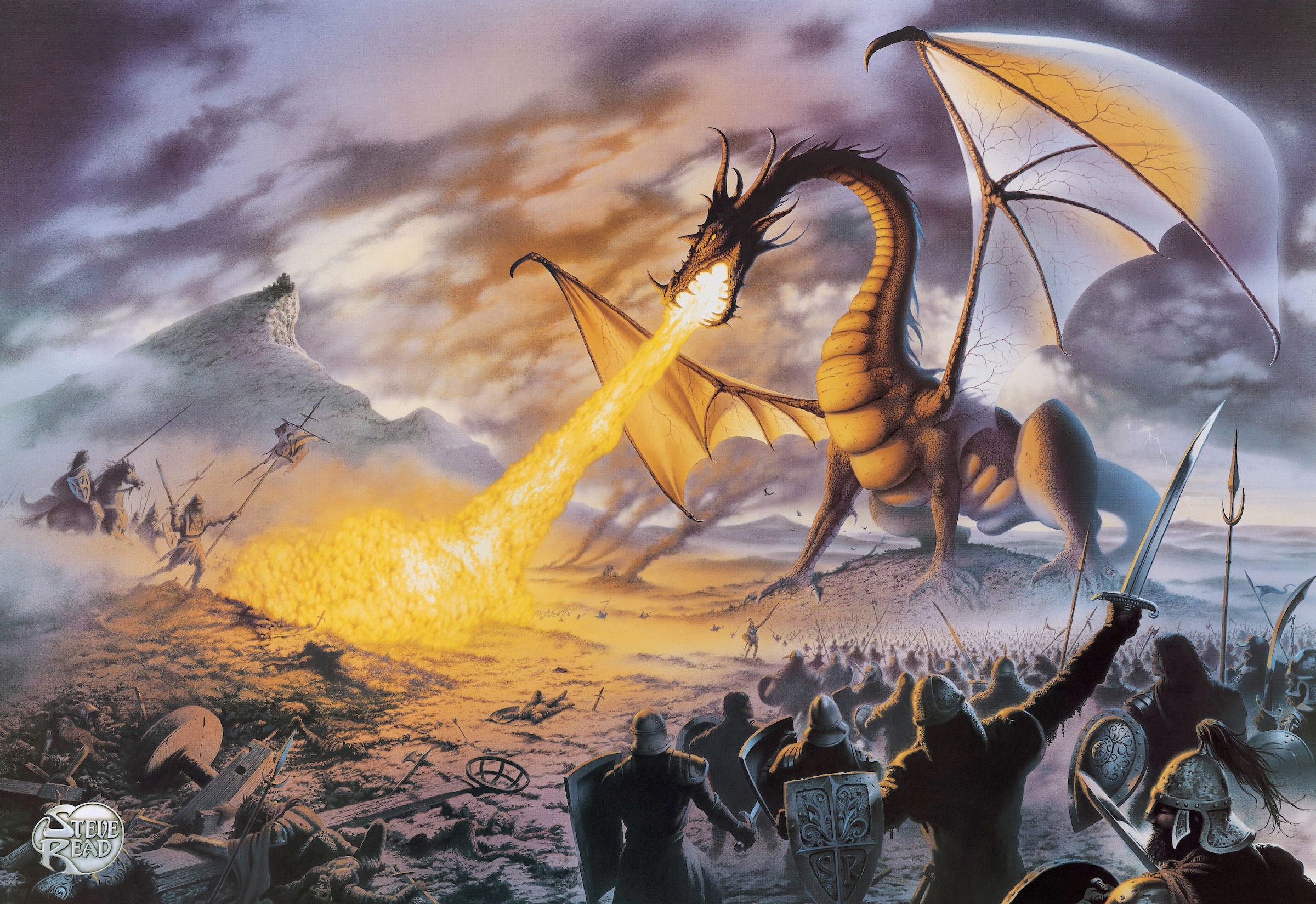 Image of Papermoon Fototapete "DRACHE und RITTER, FANTASIE"