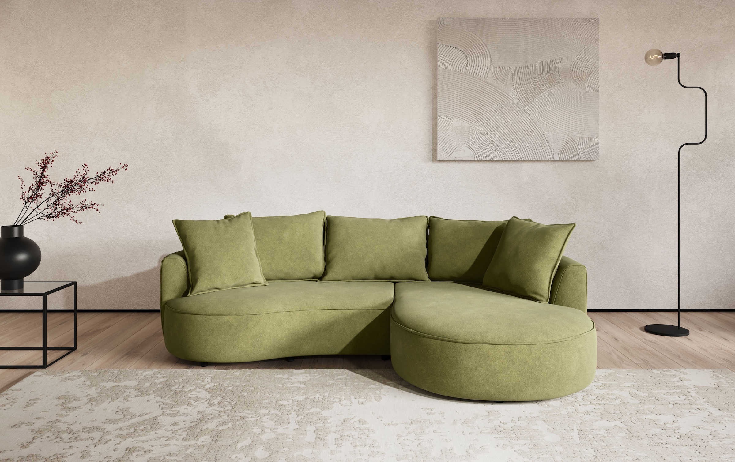 COTTA Ecksofa »Sana L-Form, Breite 260 cm« Loungesofa mit Wellenunterfederung