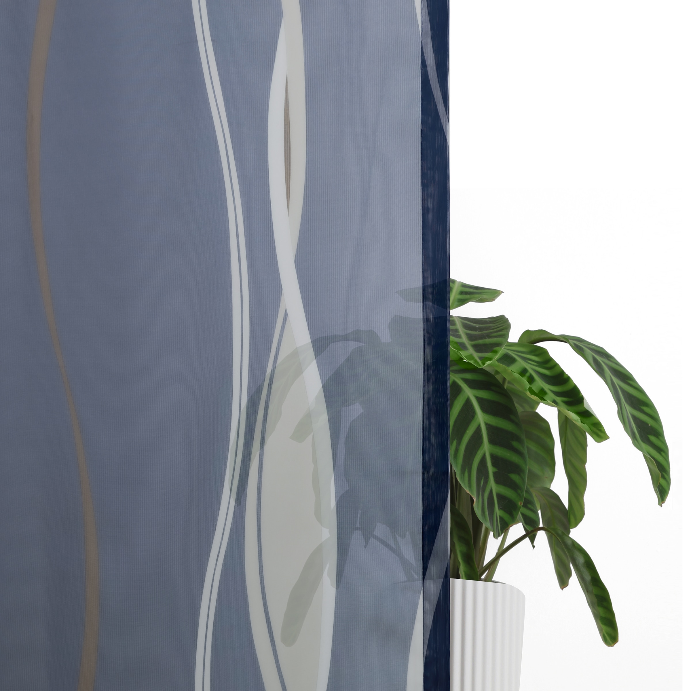 GOODproduct Rideau »Dimona, 2er-Set, transparent, Schlaufen, Wellen« Boucles 2 cuis tlg. lot de 2, voile, polyester, ondulations