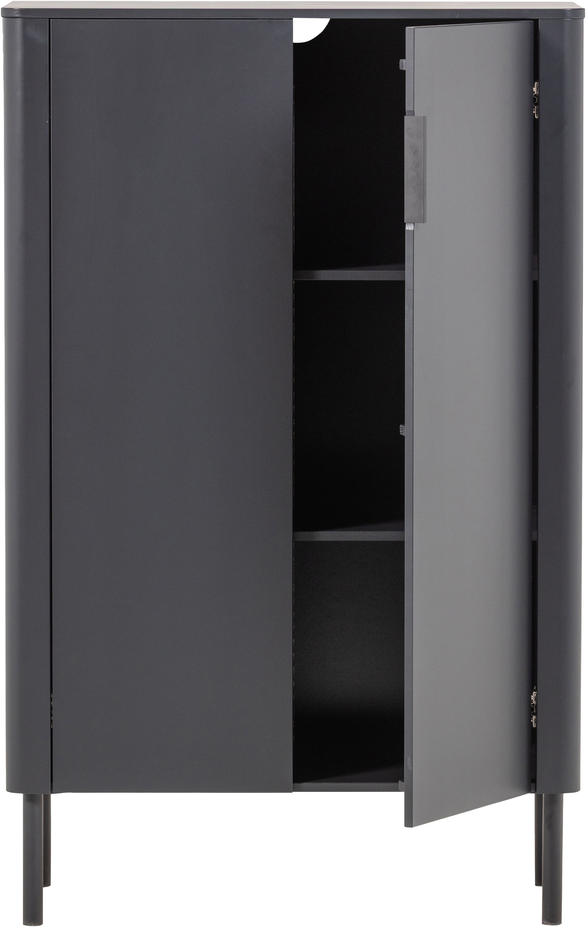 WOOOD Highboard »Gunnar FSC®-Mix Massivkiefer mit Dämpfung Funktion, 85 x 39 x 135 cm« Tragkraft 15 kg pro Boden, einfach zu montieren, sichtbare Maserung