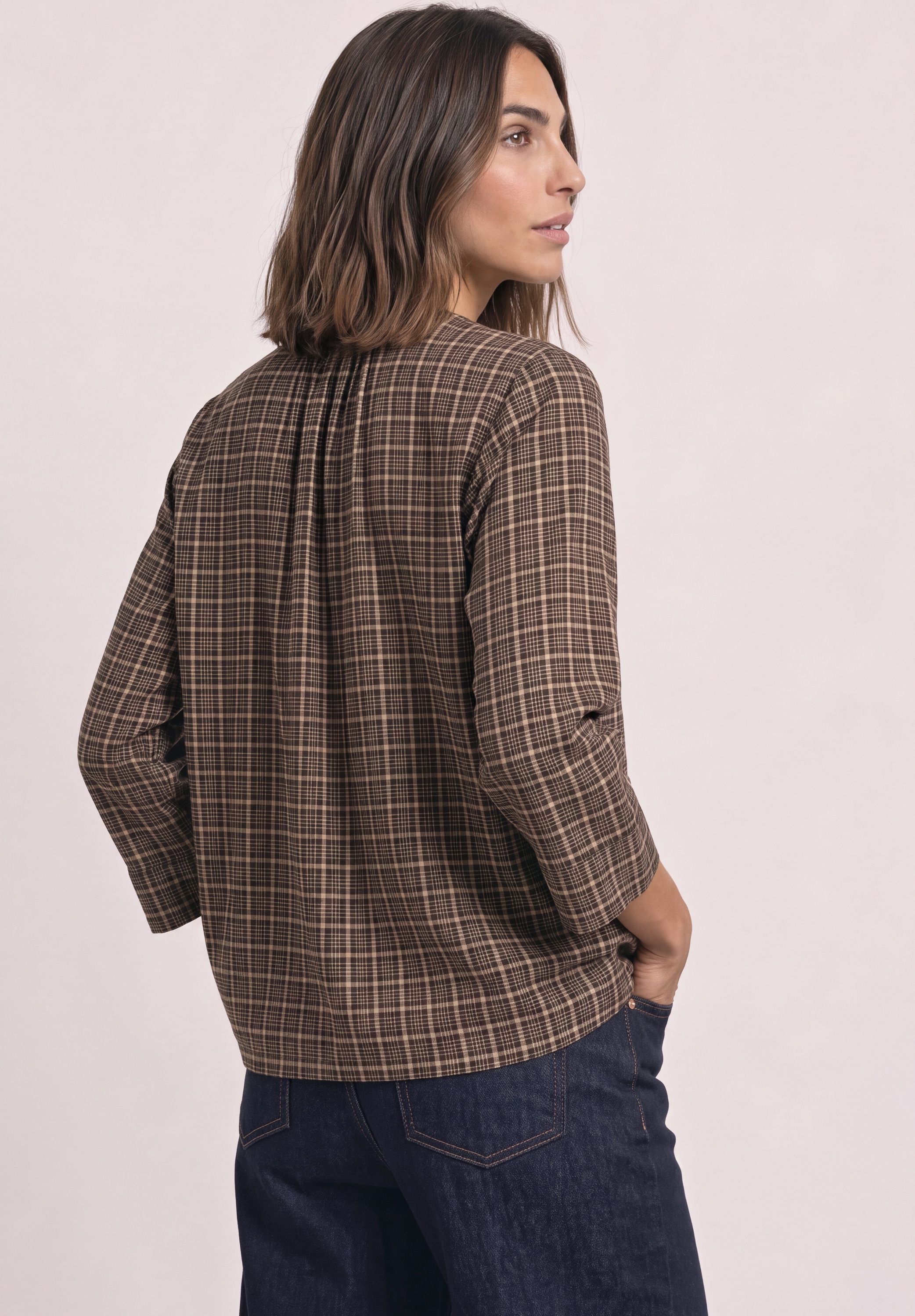 STREET ONE 3/4-Tunika-Bluse mit Splitneck und Allover-Print