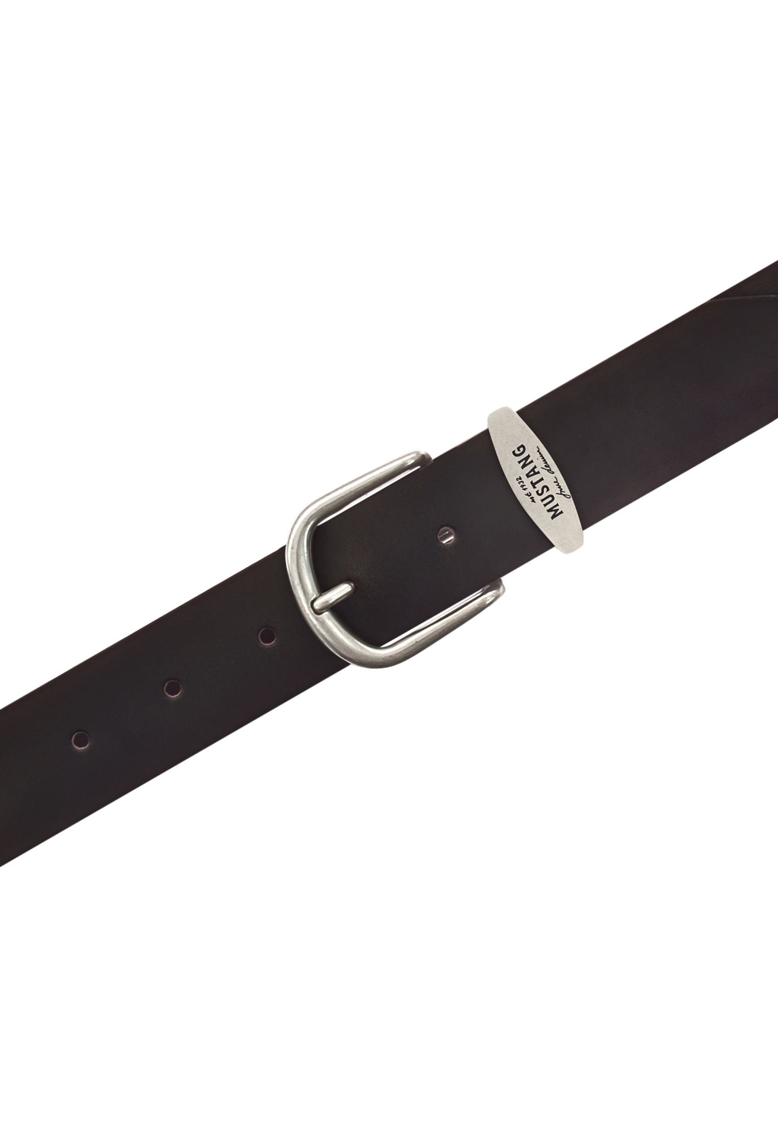 MUSTANG Ceinture en cuir Damen-Gürtel mit Logo-Schriftzug auf der Schlaufe