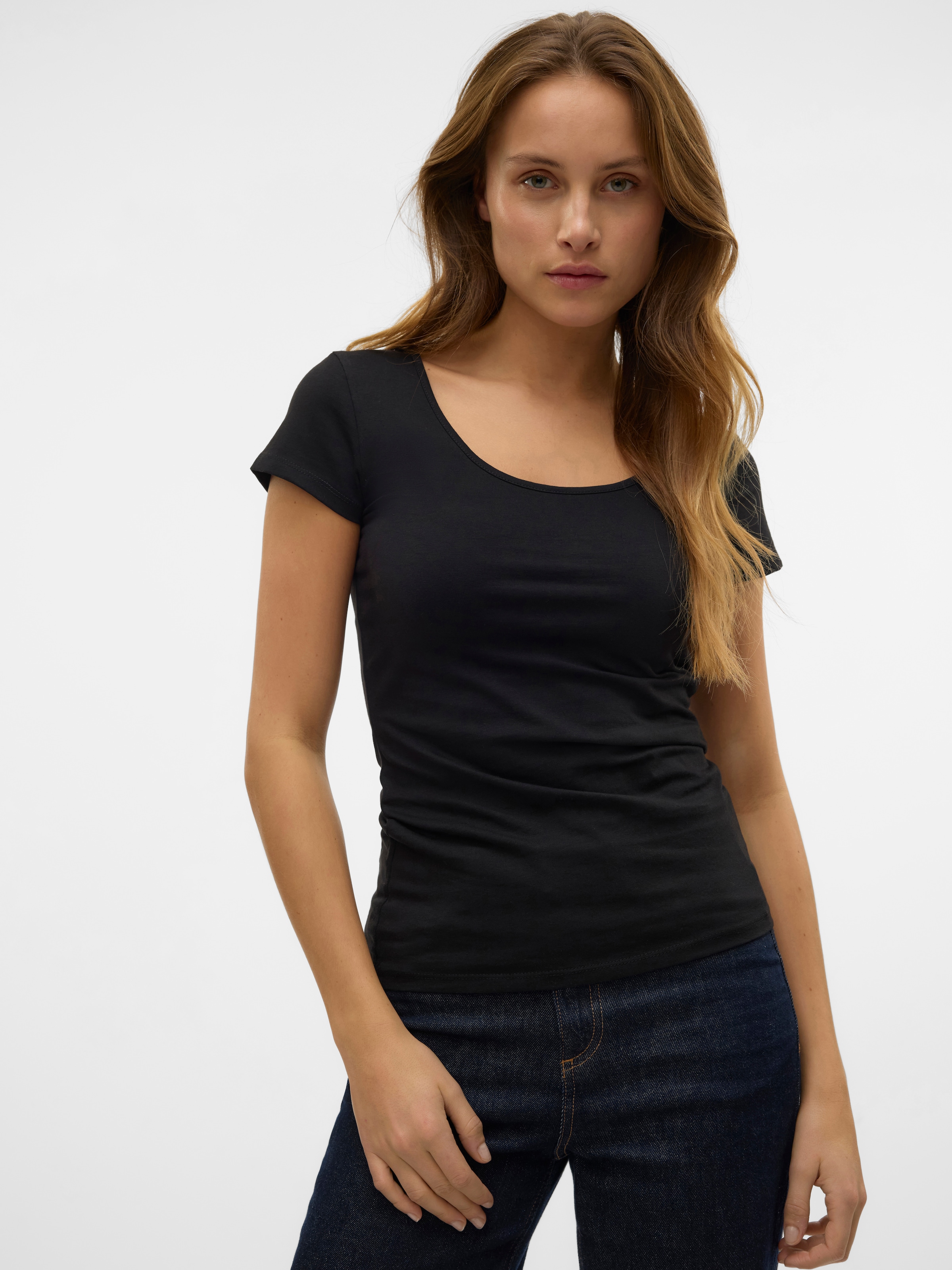 Vero Moda Rundhalsshirt »VMMAXI MY SOFT SS U-NECK«