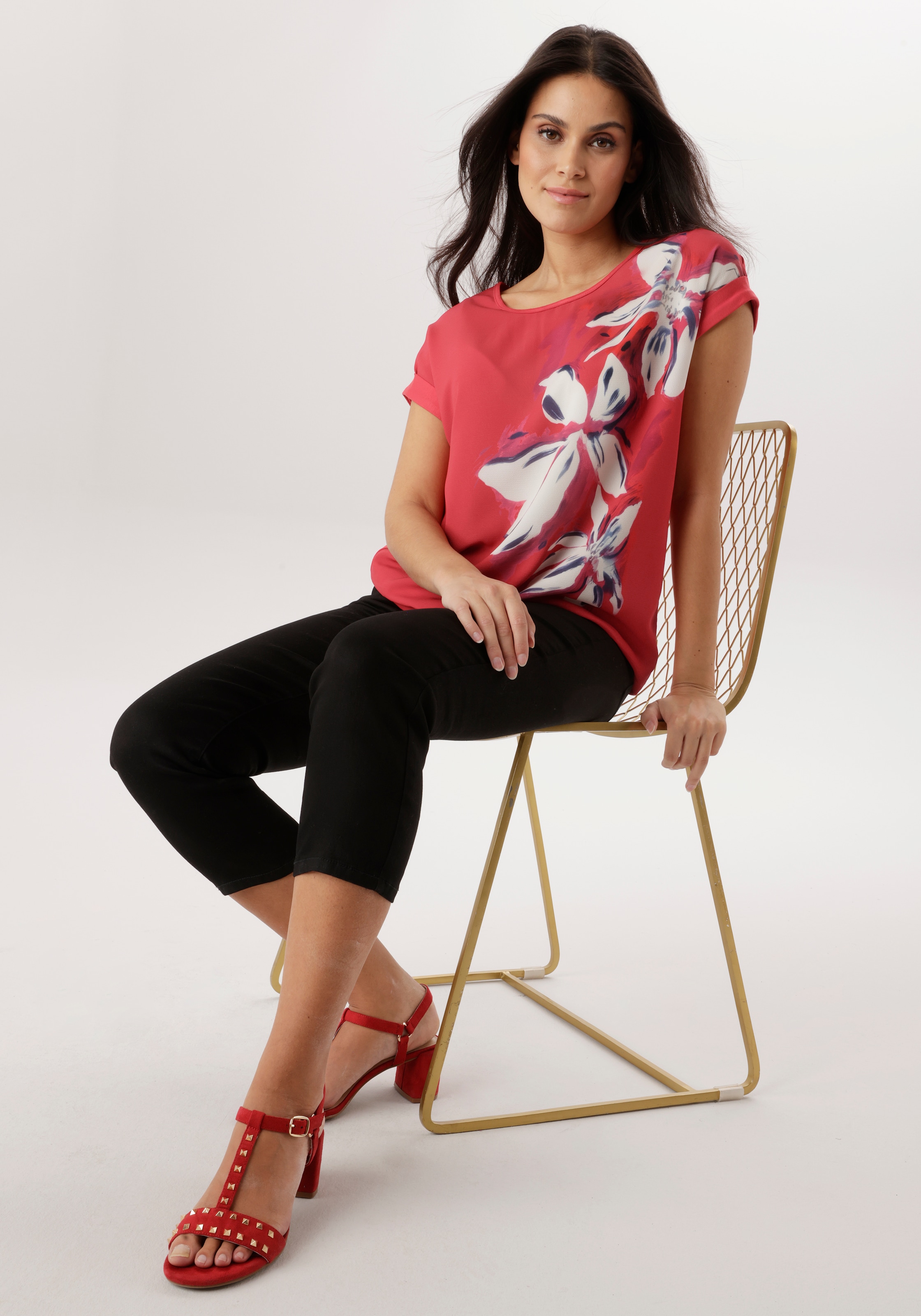 Aniston SELECTED Shirtbluse im Materialmix - NEUE KOLLEKTION