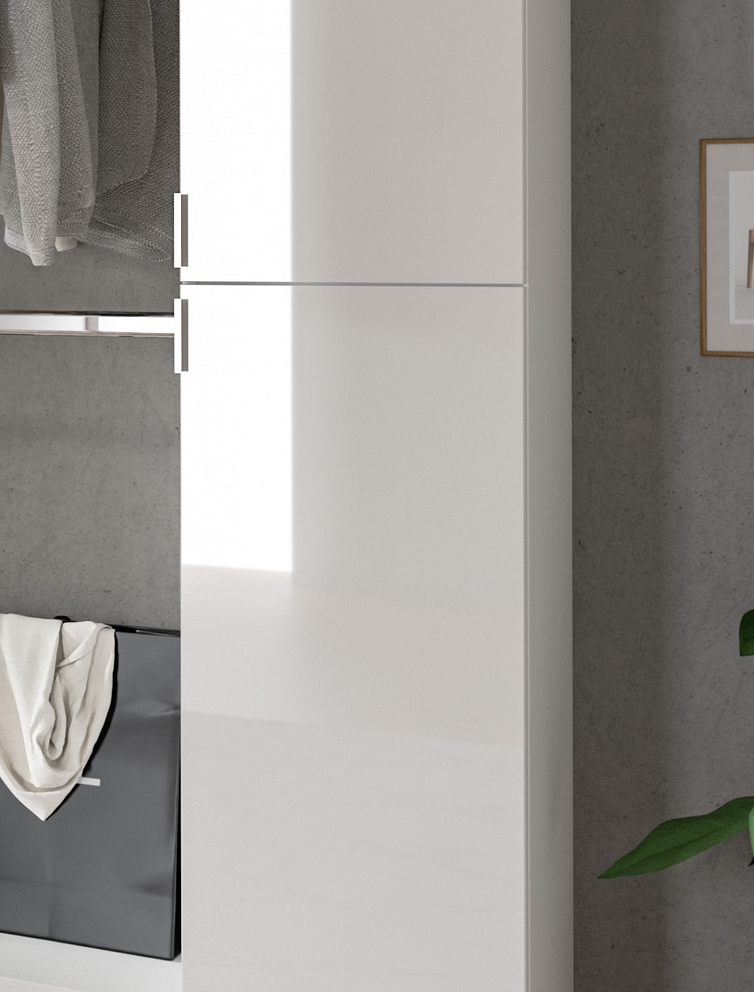 INOSIGN Garderoben-Set »Trondheim, Garderobenset 4-tlg. Breite 148 cm,«, (4 St.), hochglanz, best. aus: Spiegel, 2er Set Paneele, Schrank,Kommode, Flur