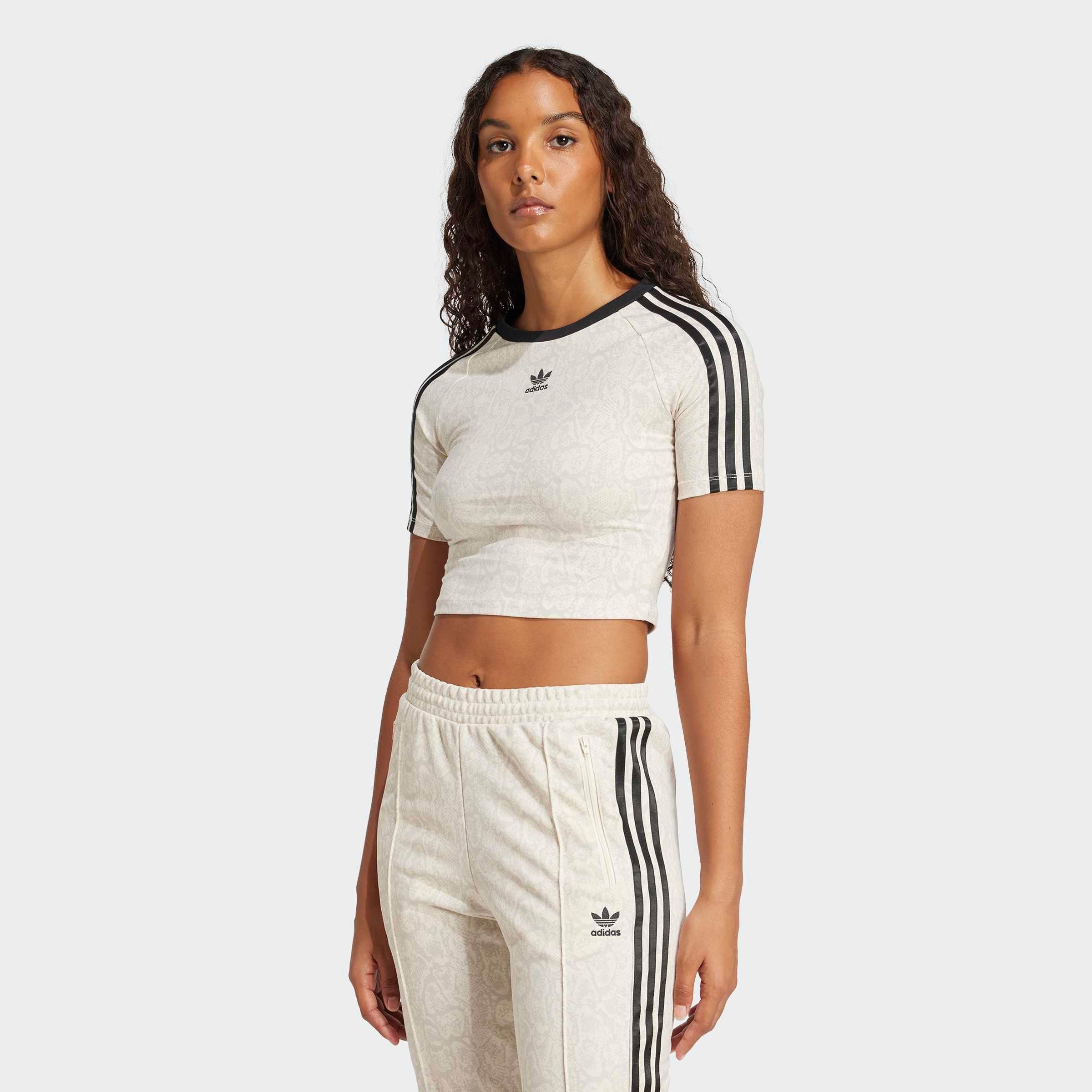 Image of adidas Originals T-Shirt "SNAKESKIN 3-STREIFEN BABY" schmale Passform, kürzerer Schnitt, mit kontrastierenden 3-Streifen
