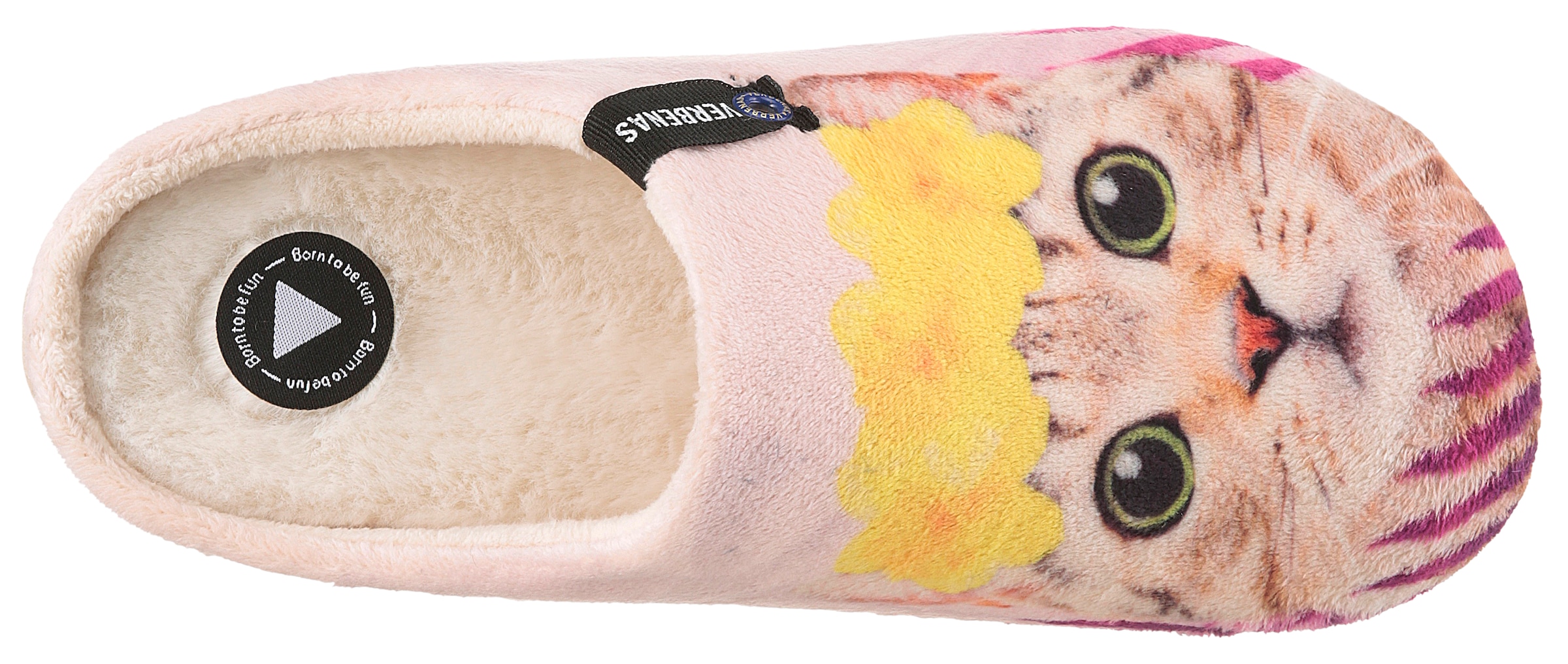 VERBENAS Pantoufles »York Animal Pelo«  chausson d'intérieur, sabot, pantoufle avec motif chat mignon