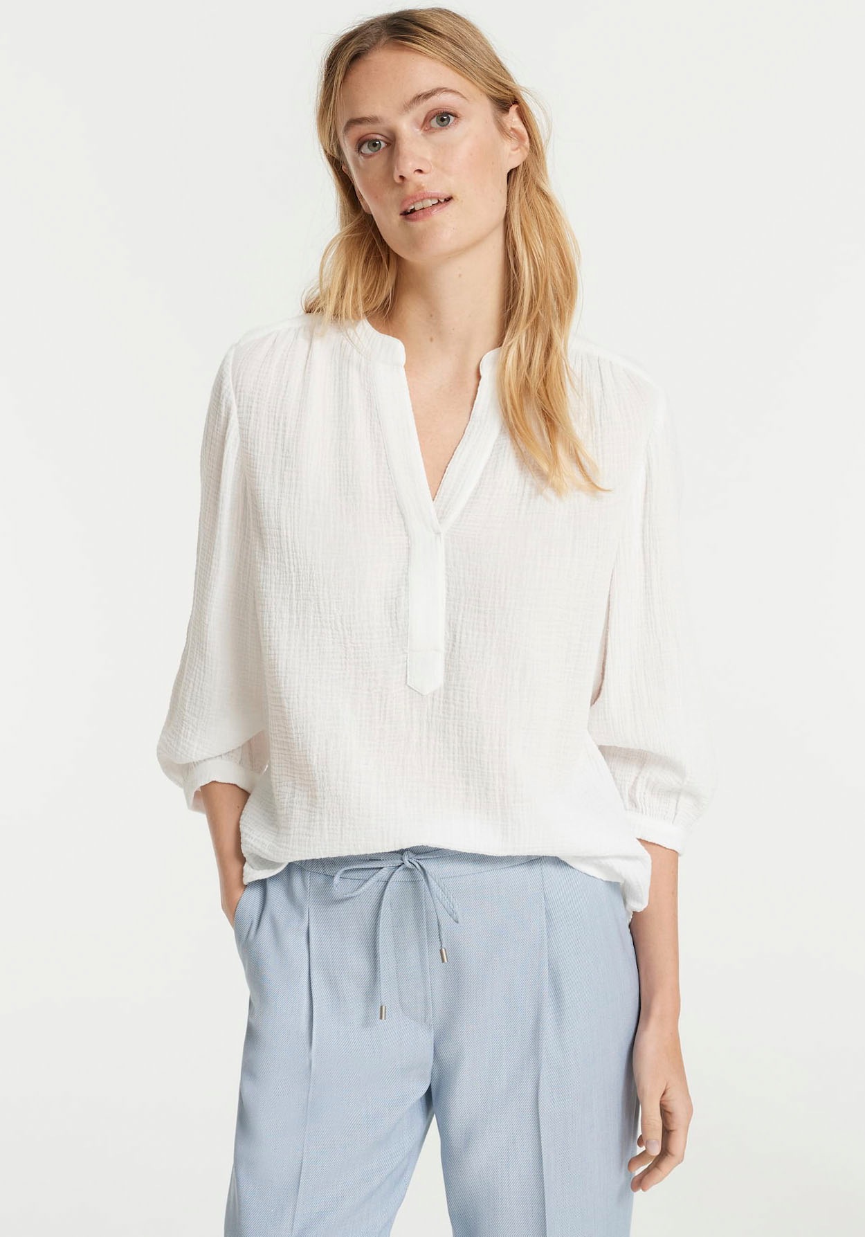 Image of OPUS Schlupfbluse »Farika«, mit Raffung im Ärmel und Schulterbereich bei Ackermann Versand Schweiz