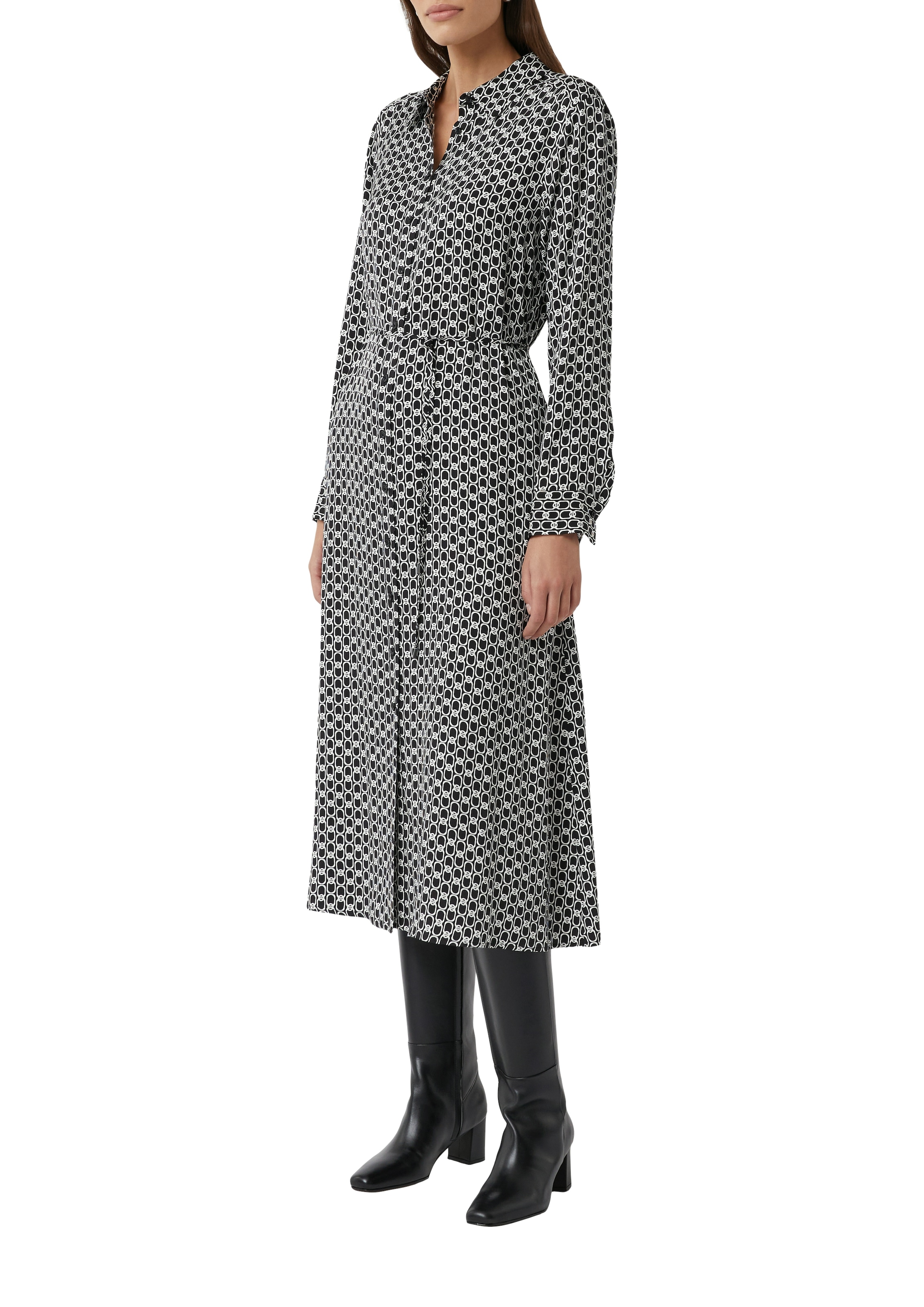 Image of Comma Hemdblusenkleid Eingrifftaschen Sommerkleid mit Eingrifftaschen und All-over-Print