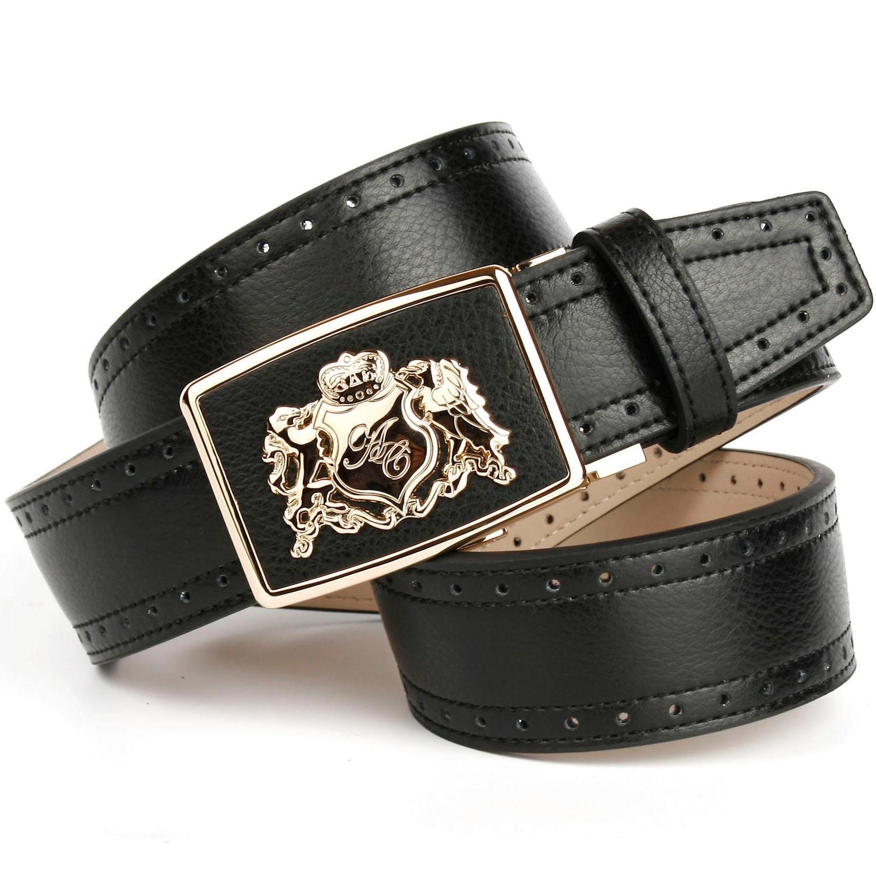 Image of Anthoni Crown Ledergürtel, mit goldfarbenem Anthoni Crown Wappen bei Ackermann Versand Schweiz