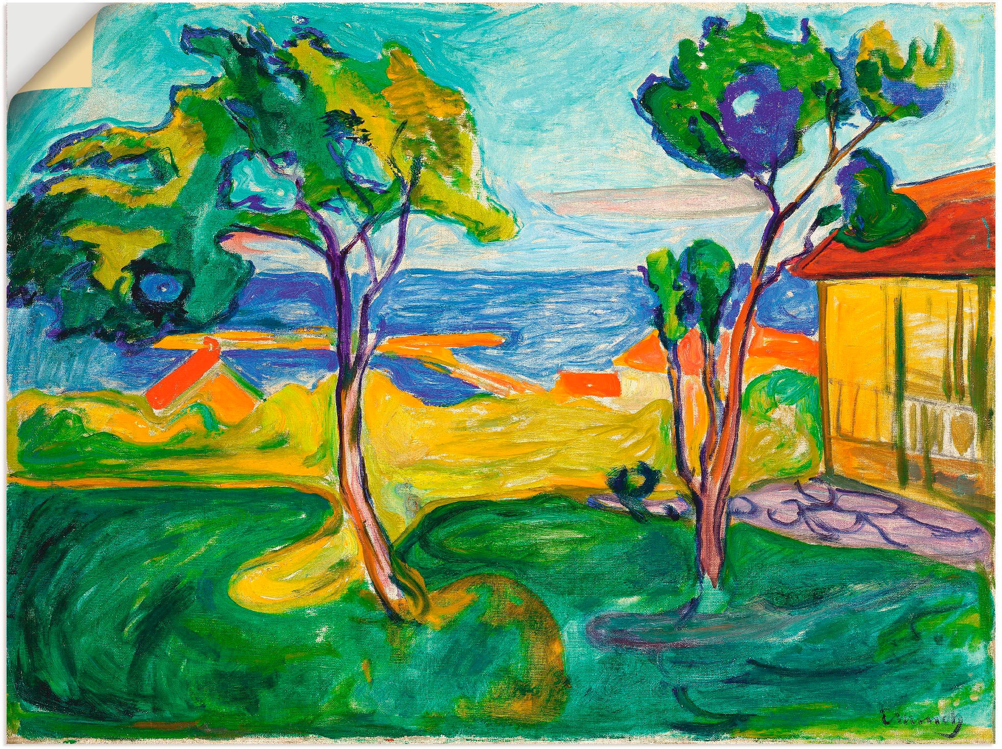 Image of Artland Wandbild »Der Garten in Asgardstrand. 1904-05«, Wiesen & Bäume, (1 St.), in vielen Grössen & Produktarten - Alubild / Outdoorbild für den Aussenbereich, Leinwandbild, Poster, Wandaufkleber / Wandtattoo auch für Badezimmer geeignet bei Ackermann Ve