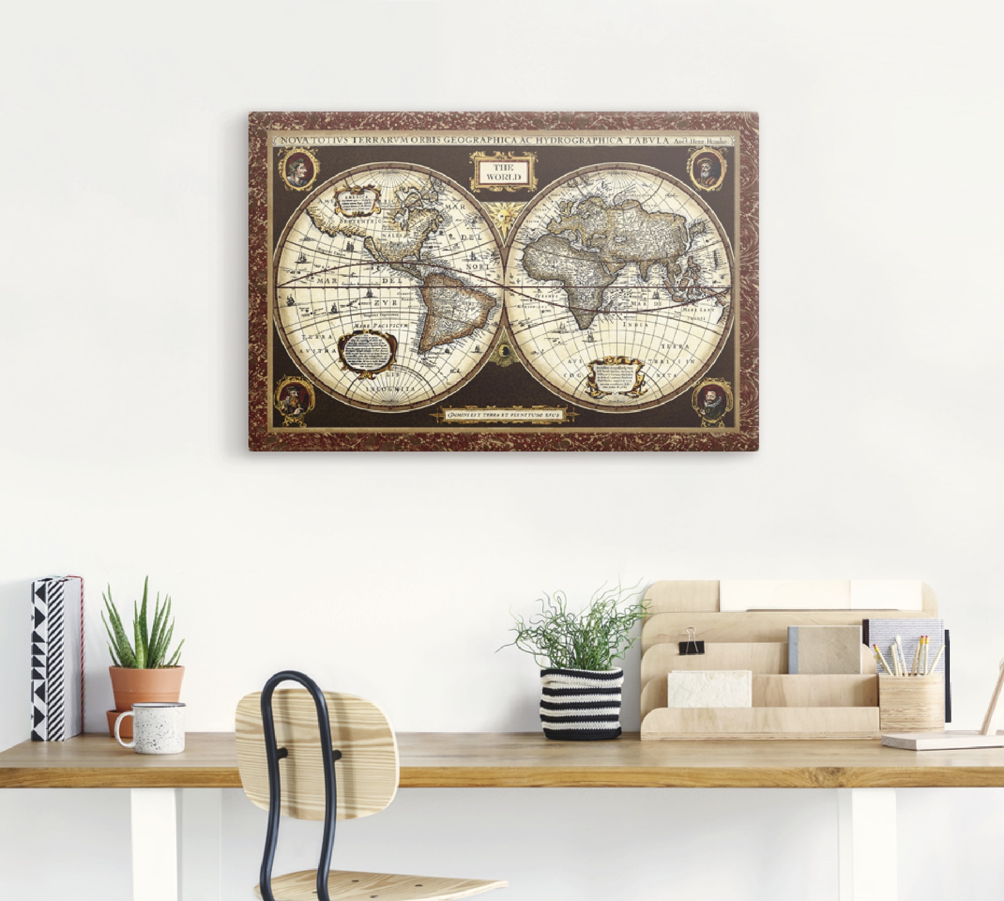 Artland Fresque murale »Weltkarte« 1 cuis tlg. en image aluminium, image sur toile, poster en différentes tailles