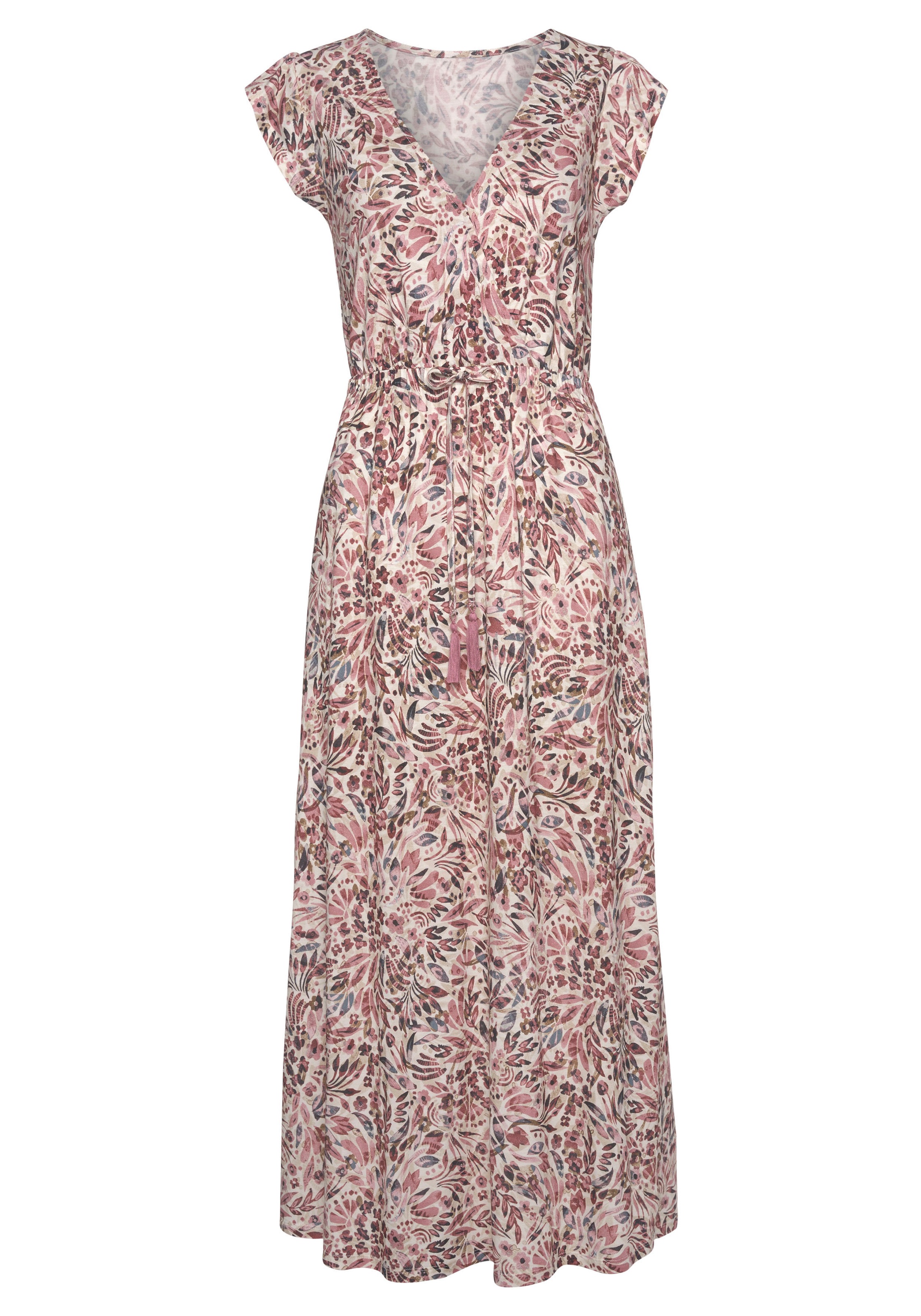 Vivance Maxikleid "mit floralem Druck und Seitenschlitz" geblümtes Jerseykleid, Sommerkleid, Strandkleid, Druckkleid