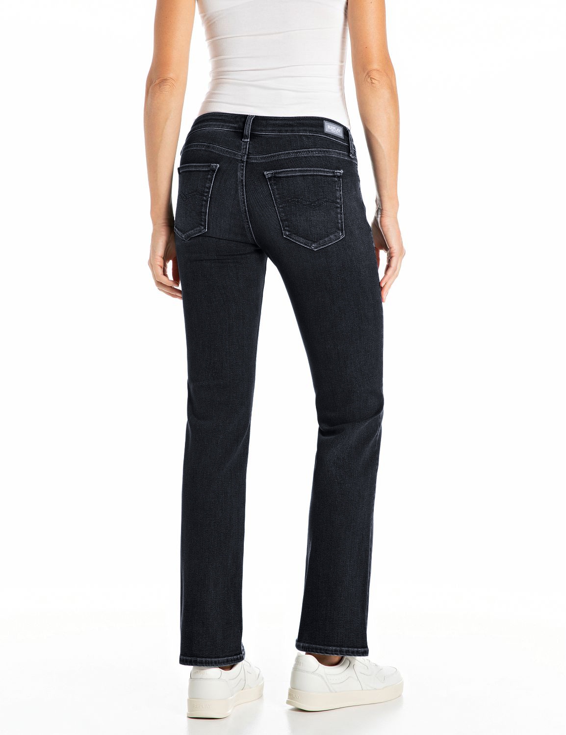 Replay Bootcut-Jeans »NEW LUZ« mit gesticktem R an der Gesässtasche