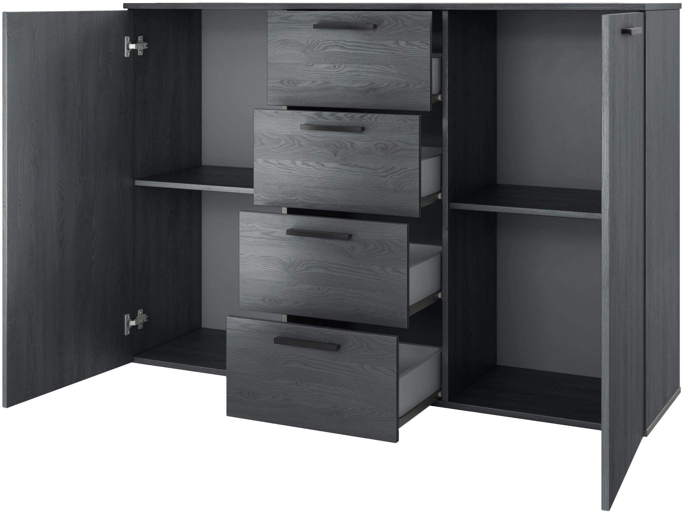 INOSIGN Kombikommode »Galaxy Breite 132 cm, zeitlose Schubladenkommode, Anrichte«, Sideboard, viel Stauraum 2-türig und mit 4 Schubladen