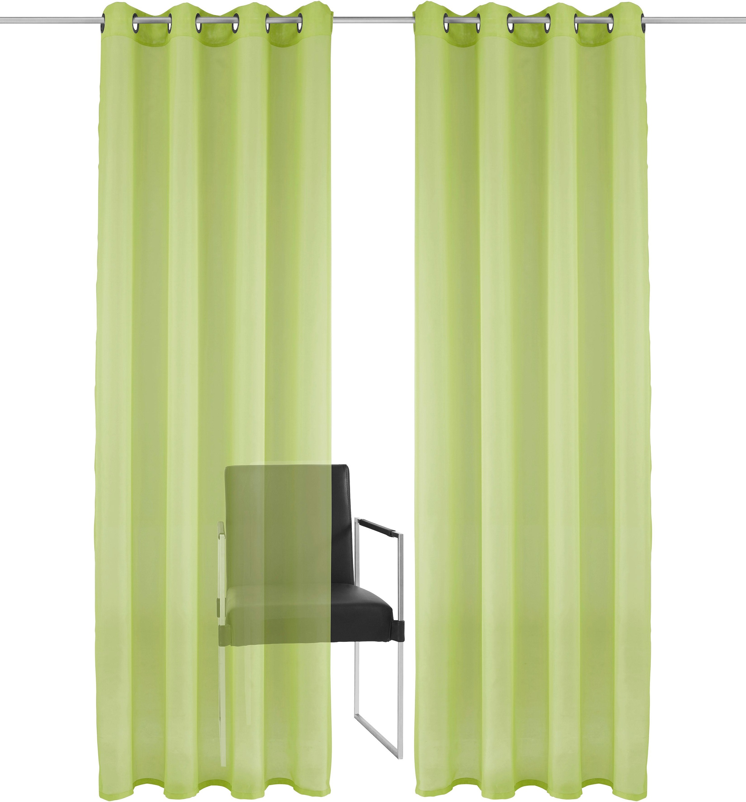 my home Gardine »XANA mit Ösen, Kräuselband oder Schlaufen«, (1 St.), Bestseller, einfarbig, 1 bzw. 2 Schals, pflegeleicht, Schal