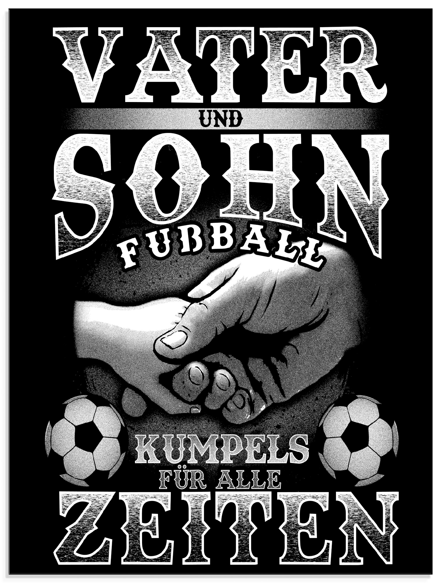 Artland Glasbild »Vater und Sohn Fussball Kumpels«, Sprüche & Texte, (1 St.), in verschiedenen Grössen