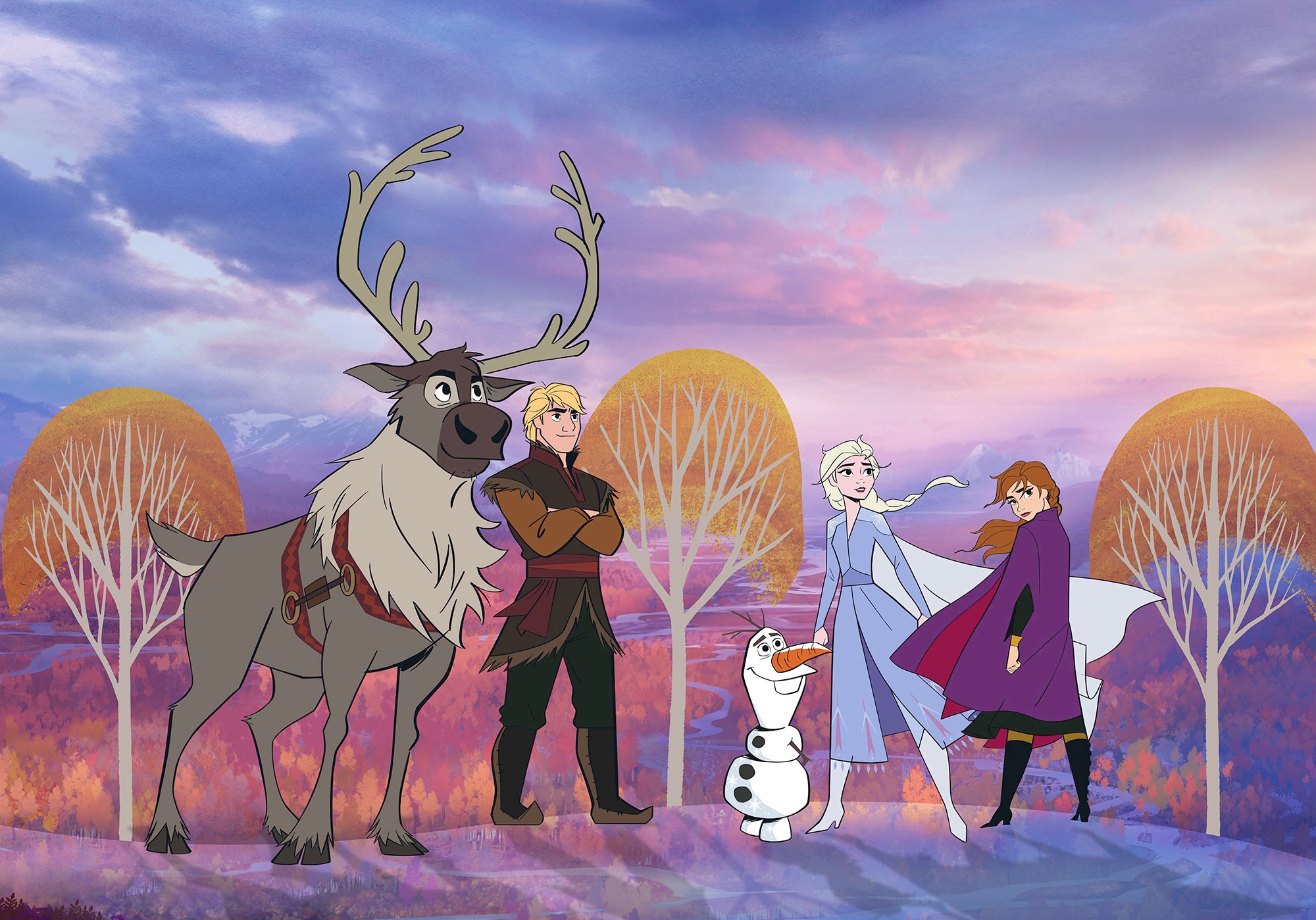 Image of Komar Vliestapete "Digitaldruck Vlies - Frozen Autumn Forest - Grösse 400 x 280 cm" bedruckt glatt Kinderzimmer