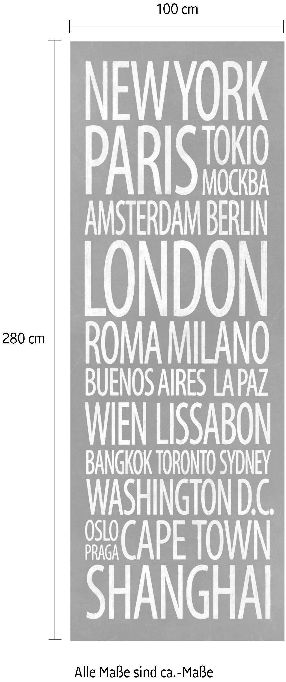 Komar Vliestapete »Digitaldruck Vlies - Jet Set - Grösse 100 x 280 cm«, bedruckt, Wohnzimmer, Schlafzimmer