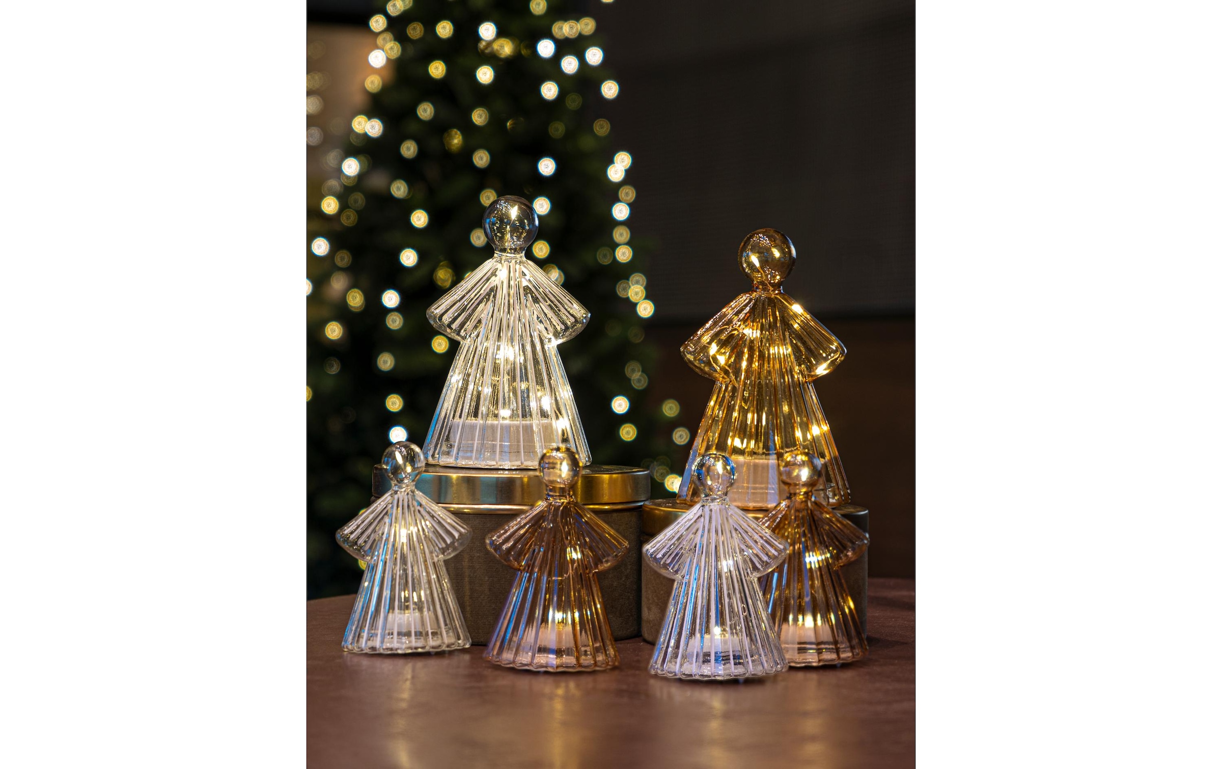 Sirius Weihnachtsfigur »LED Engel Albert, 2 Stück,Glas,Braun«