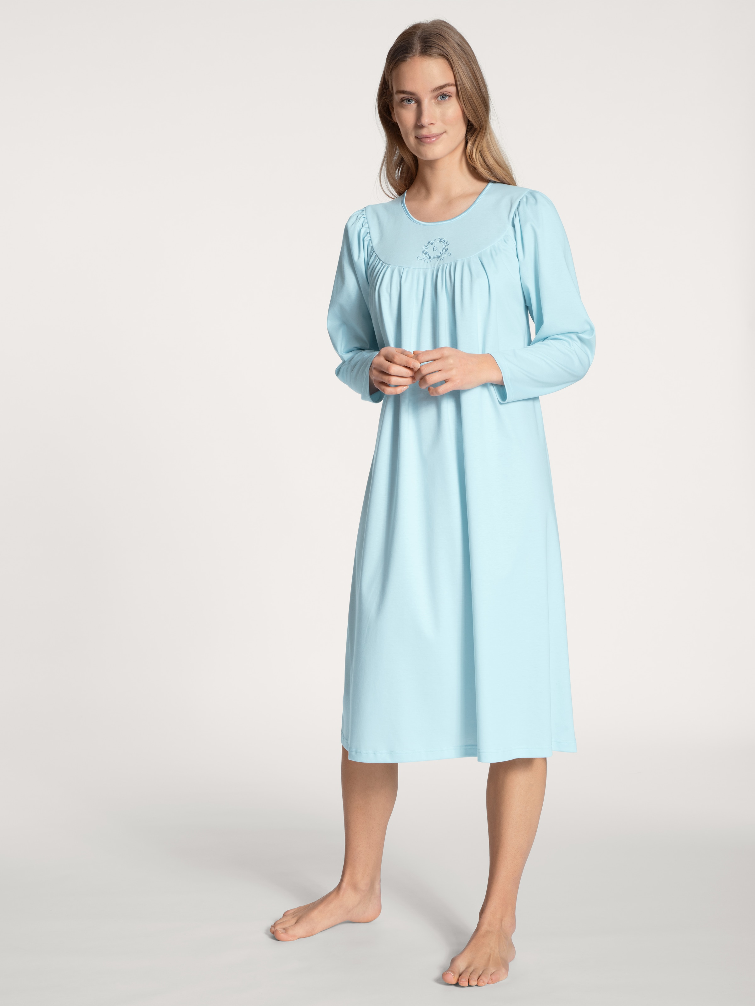 Image of CALIDA Nachthemd "Soft Cotton" Ohne Tasche Raglanärmeln, Langarm, Interlock-Qualität, Rundhals, feminin