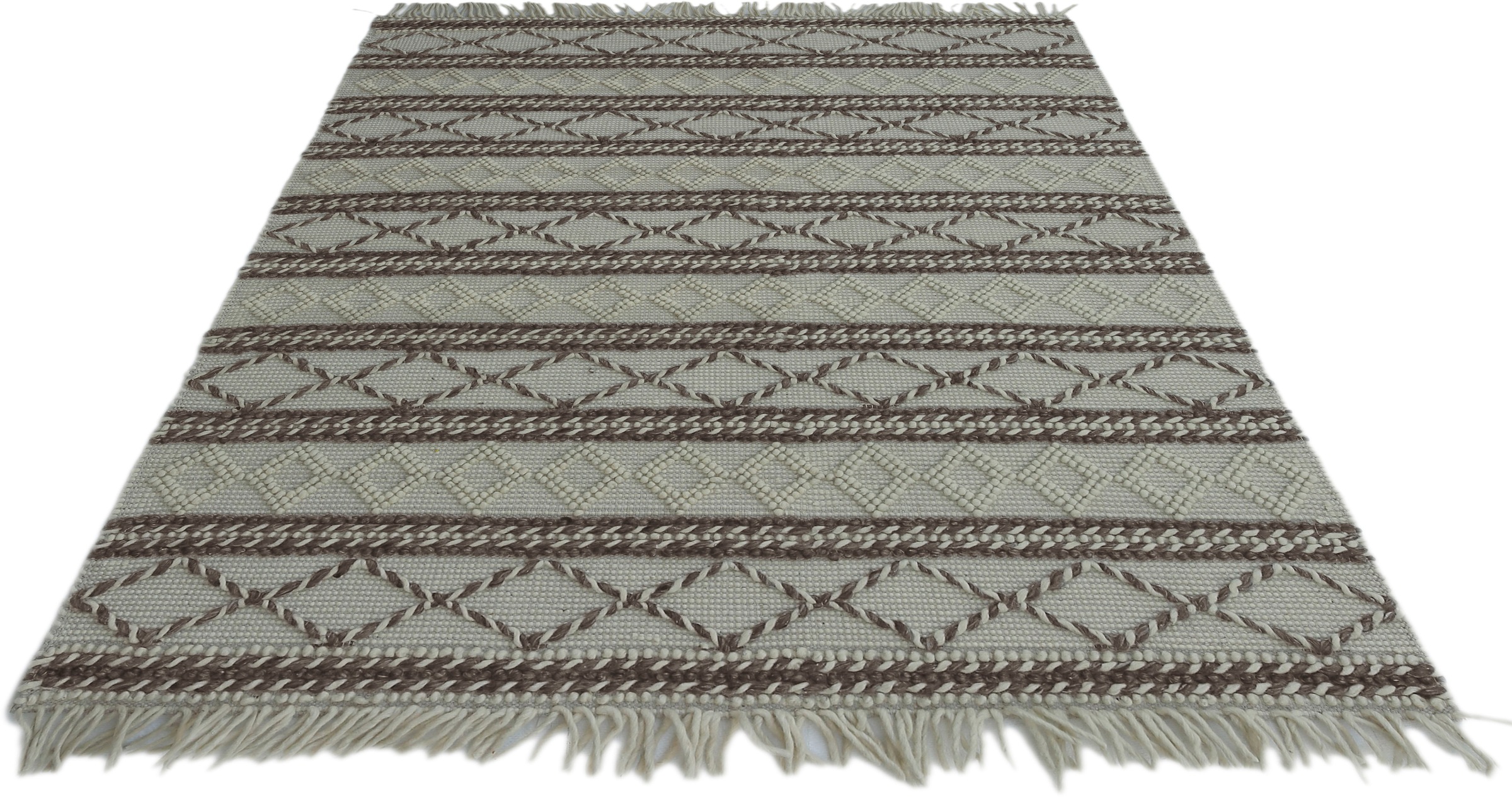 Image of andas Teppich »Anda«, rechteckig, 13 mm Höhe, in Strick-Optik, mit Fansen, Wohnzimmer, Schlafzimmer, Esszimmer bei Ackermann Versand Schweiz