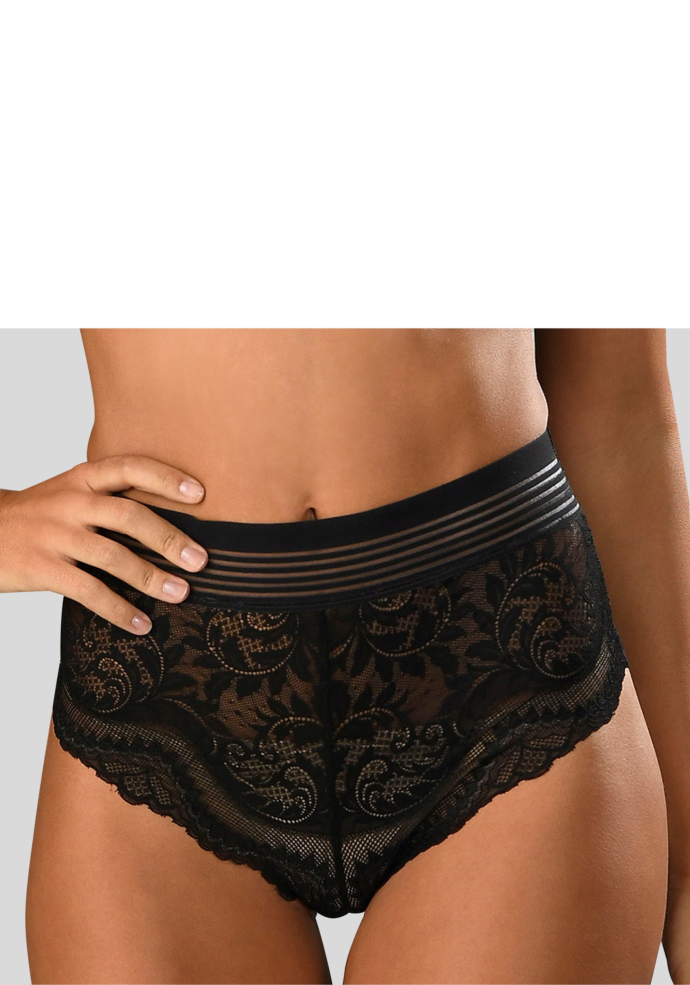 Image of petite fleur gold High-Waist-Slip mit eleganter Spitz