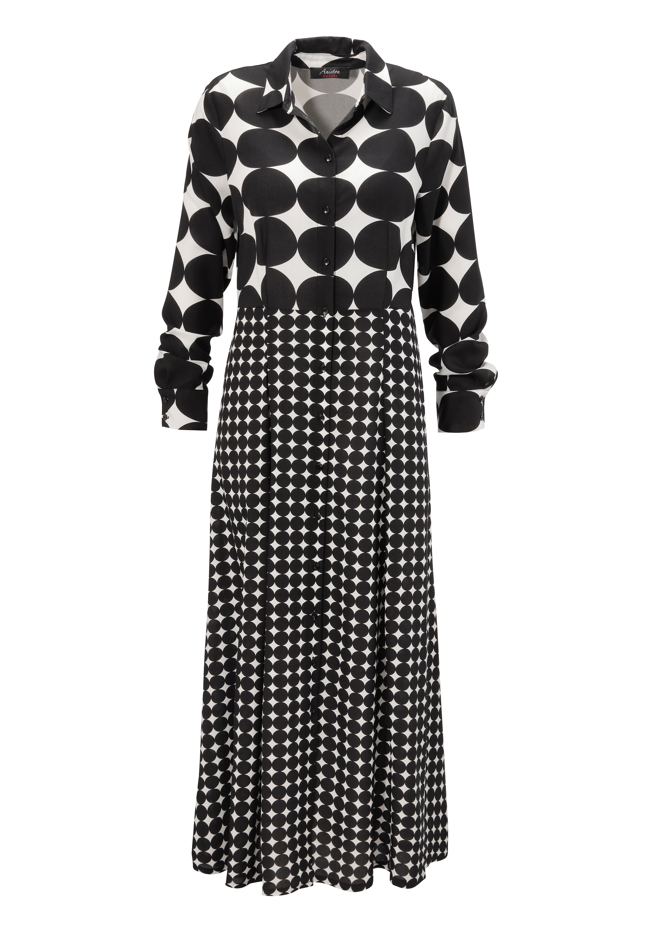 Aniston CASUAL Maxikleid, im Mustermix aus grossen und kleinen Kreisen