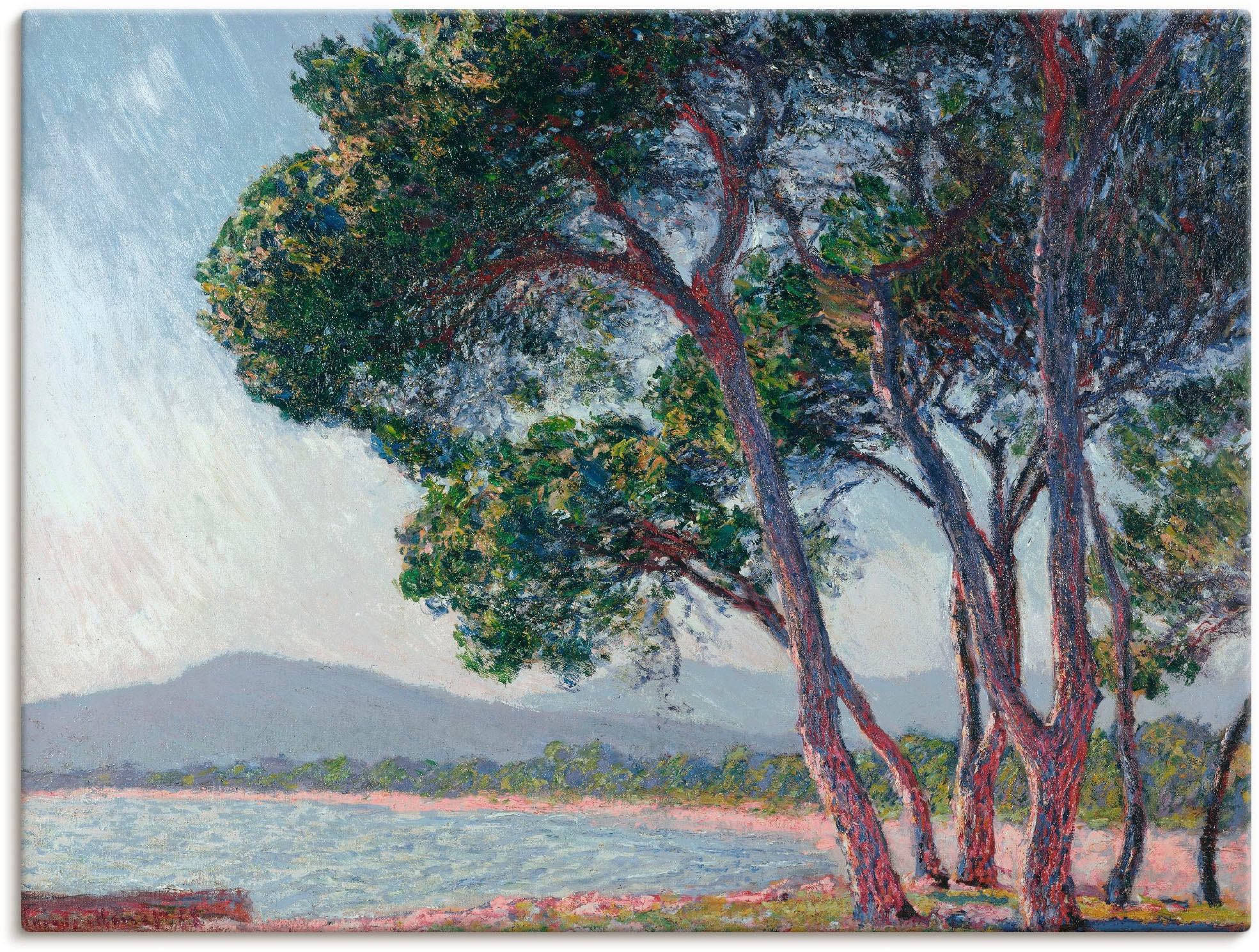 Image of Artland Leinwandbild "Der Strand bei Juan-les-pins. 1888" Gewässer 1 Stk. tlg. auf Holzrahmen gespannt