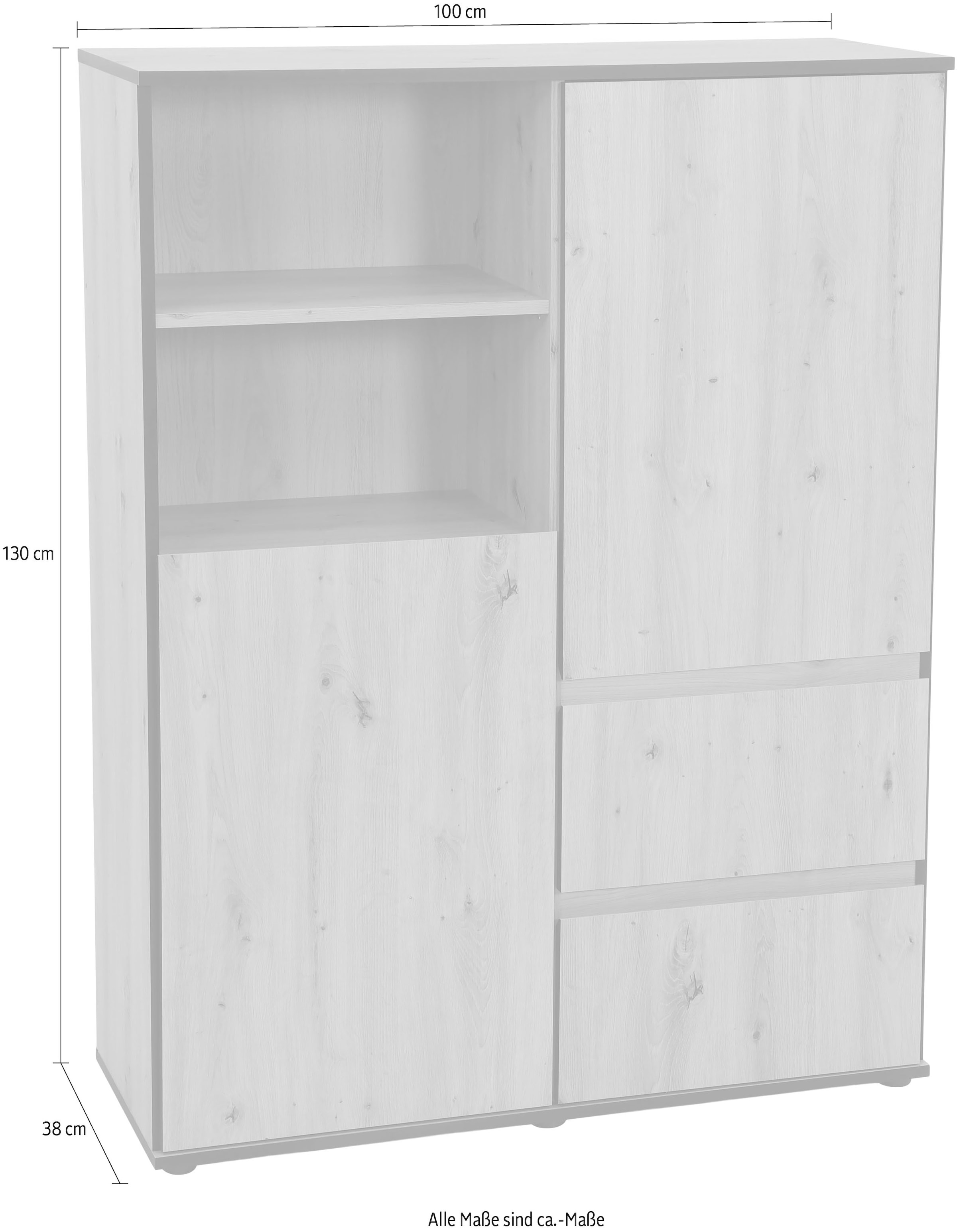 HELA Highboard »Ariana«, mit angeschrägten Griffmulden, Breite 100 cm