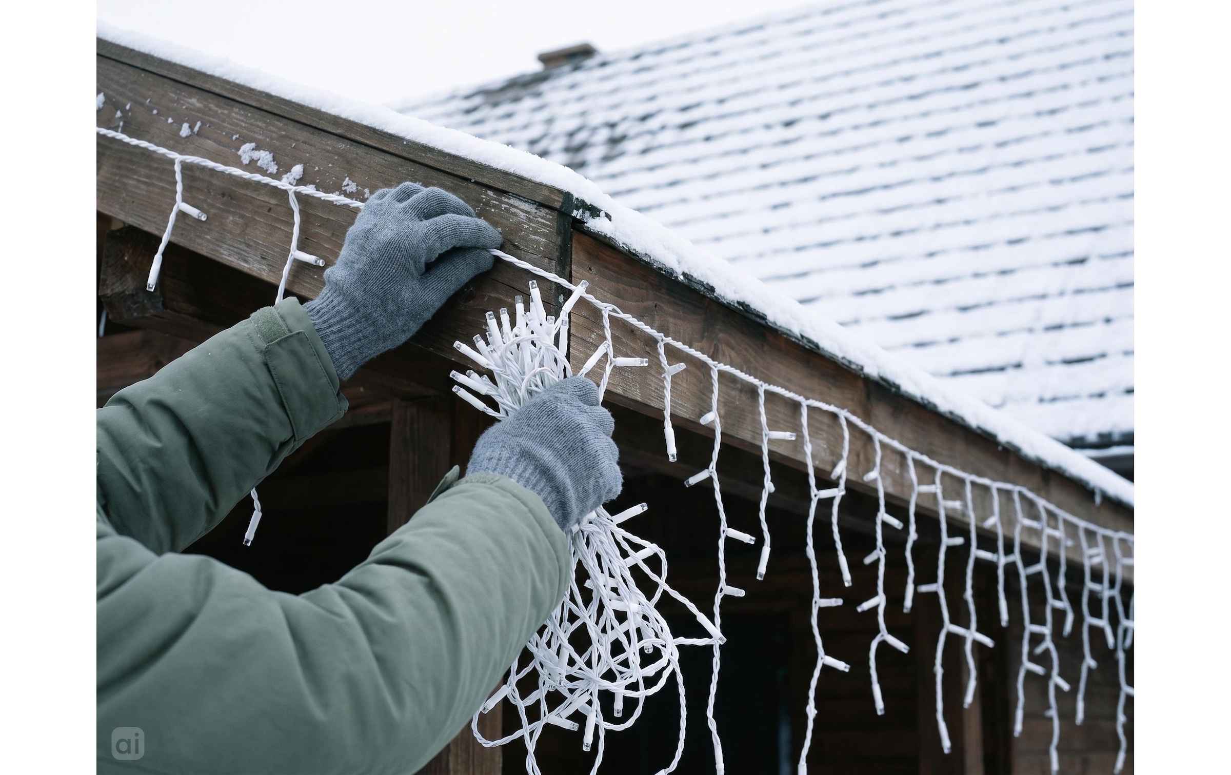 Cocon Lichterkette »Eiszapfen-Lichterkette, 960 LEDs Neutralweiss, 23.8 m«