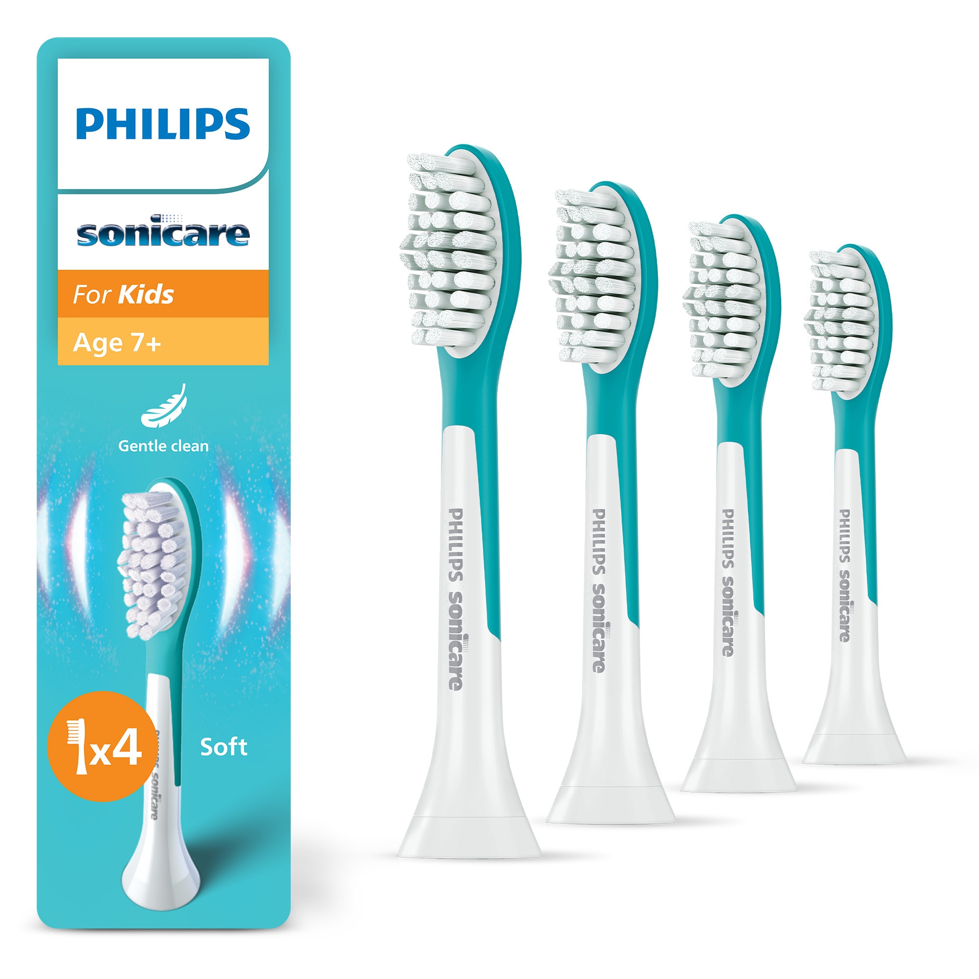 Image of Philips Sonicare Aufsteckbürsten "For Kids" für Milchzähne geeignet, ab 7 Jahren, für jedes Sonicare Handstück