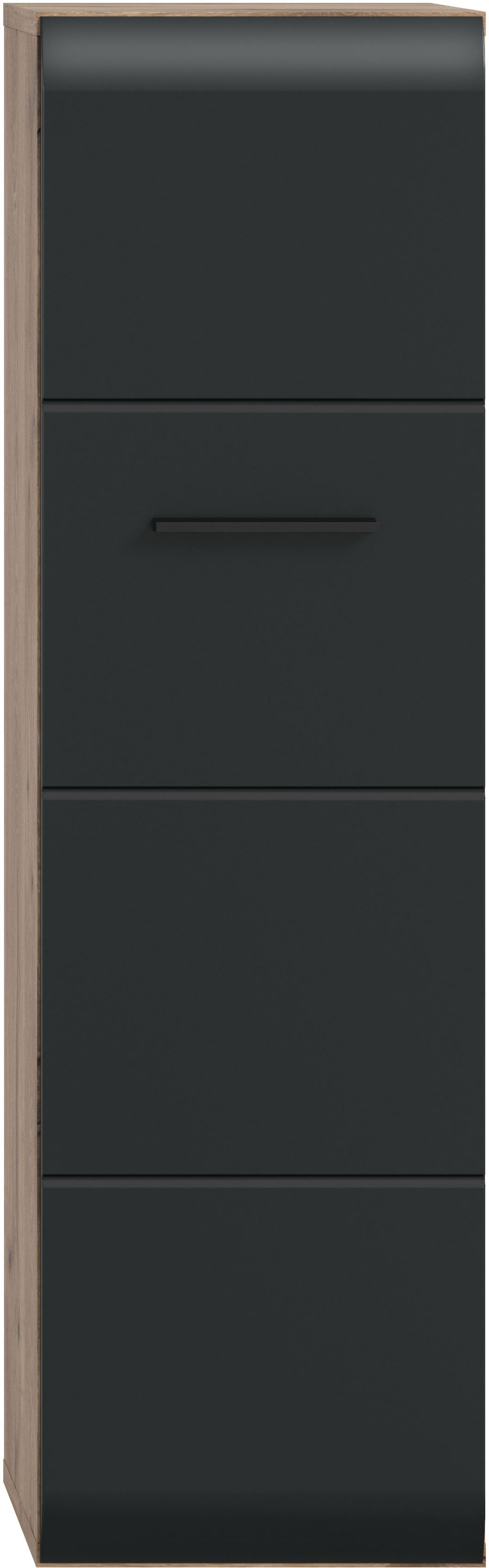 INOSIGN Stauraumschrank 1 Stk. tlg. Florenz, Badschrank Nox Oak NB, 106 cm hoch, 4 Fächer