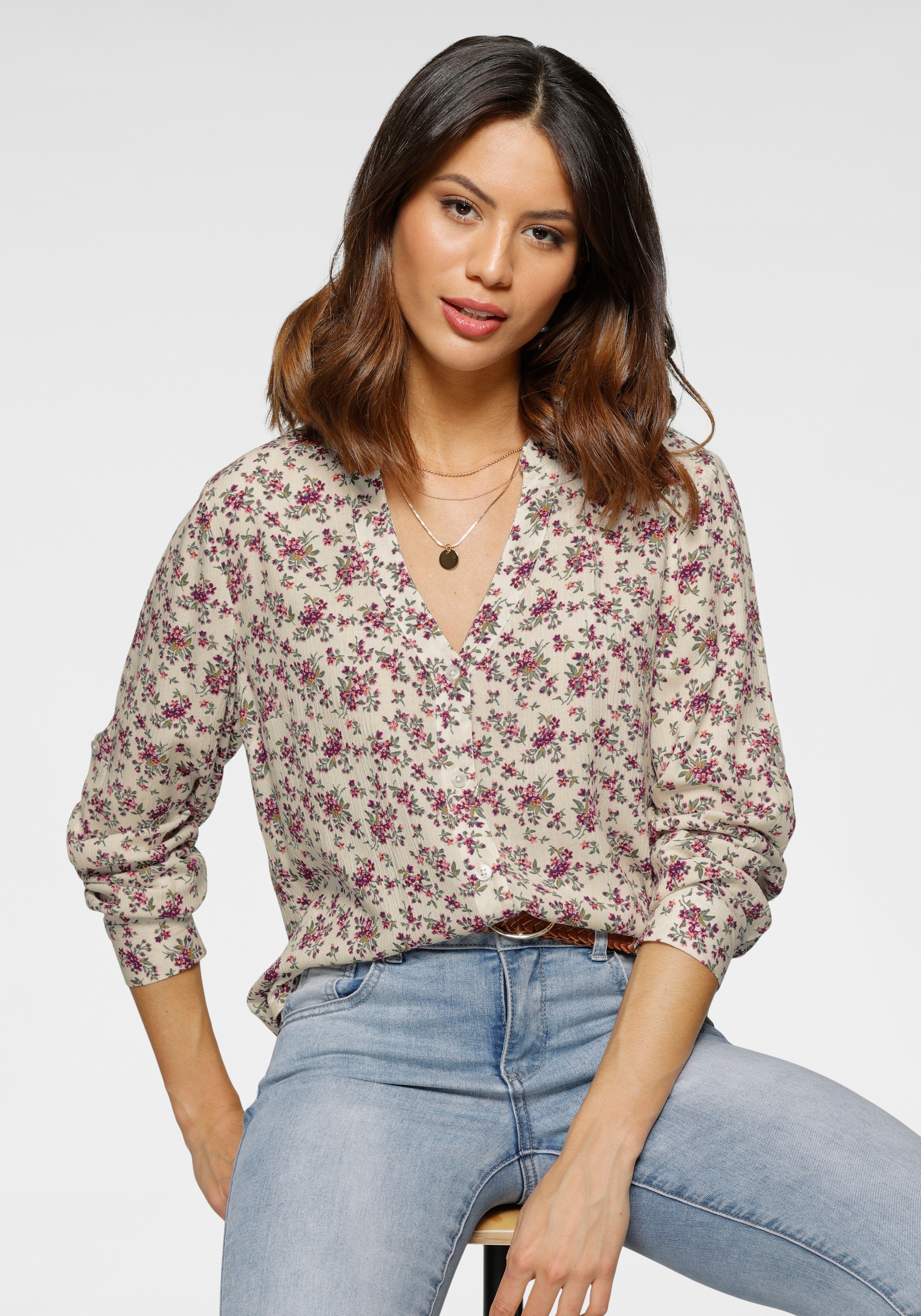 Image of Laura Scott Hemdbluse, mit modischem Allover Print - NEUE FARBEN bei Ackermann Versand Schweiz