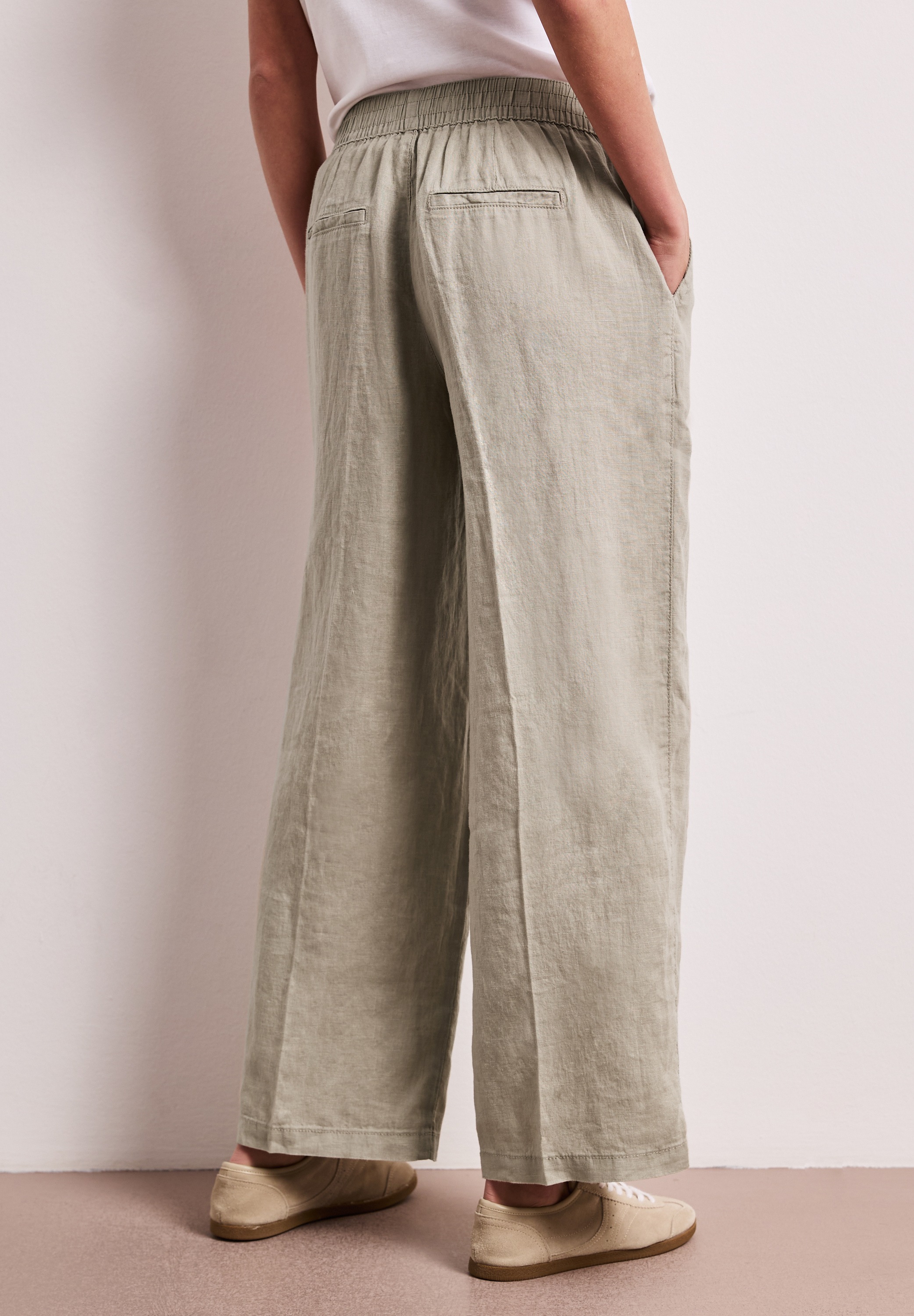STREET ONE Stoffhose  im Loose Fit und aus Leinen