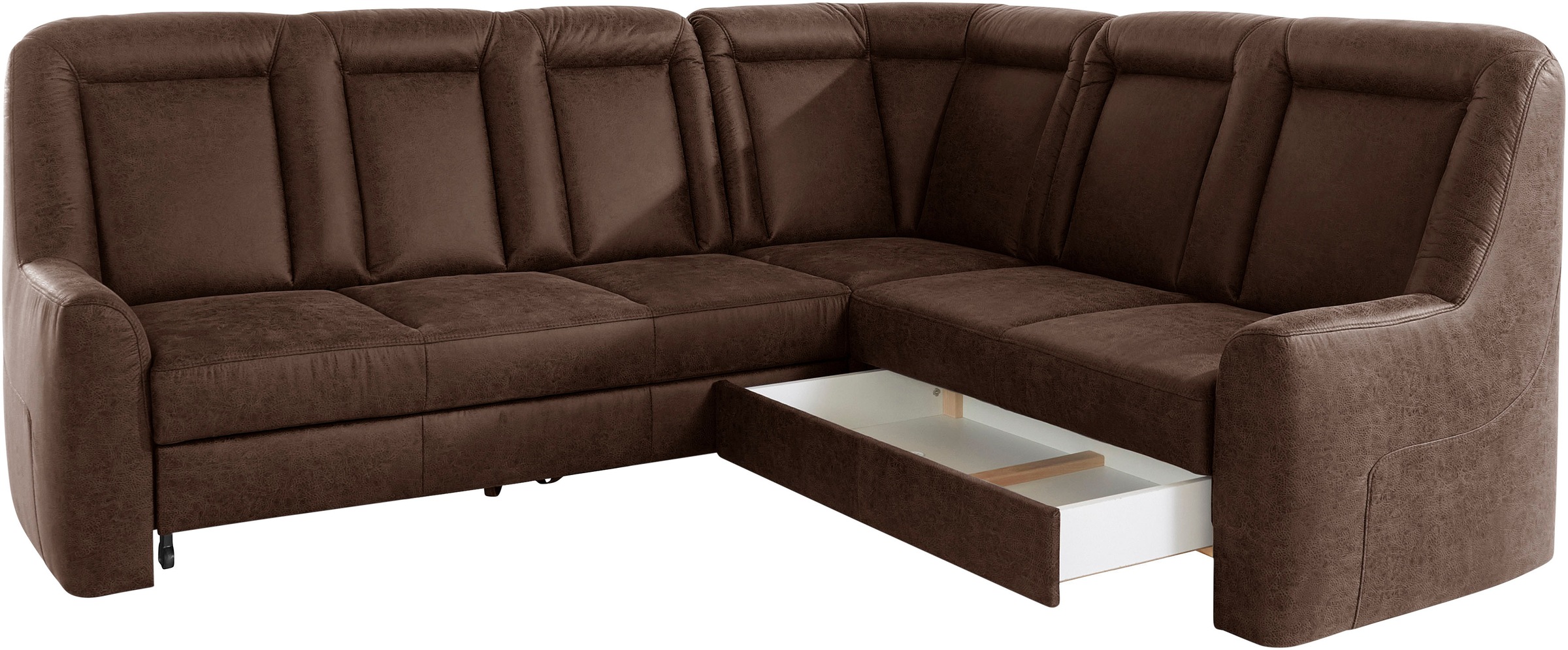 sit&more Ecksofa »Melissa L-Form«, klassisches Polsterprogramm, wahlweise Bettfunktion und Schubkasten