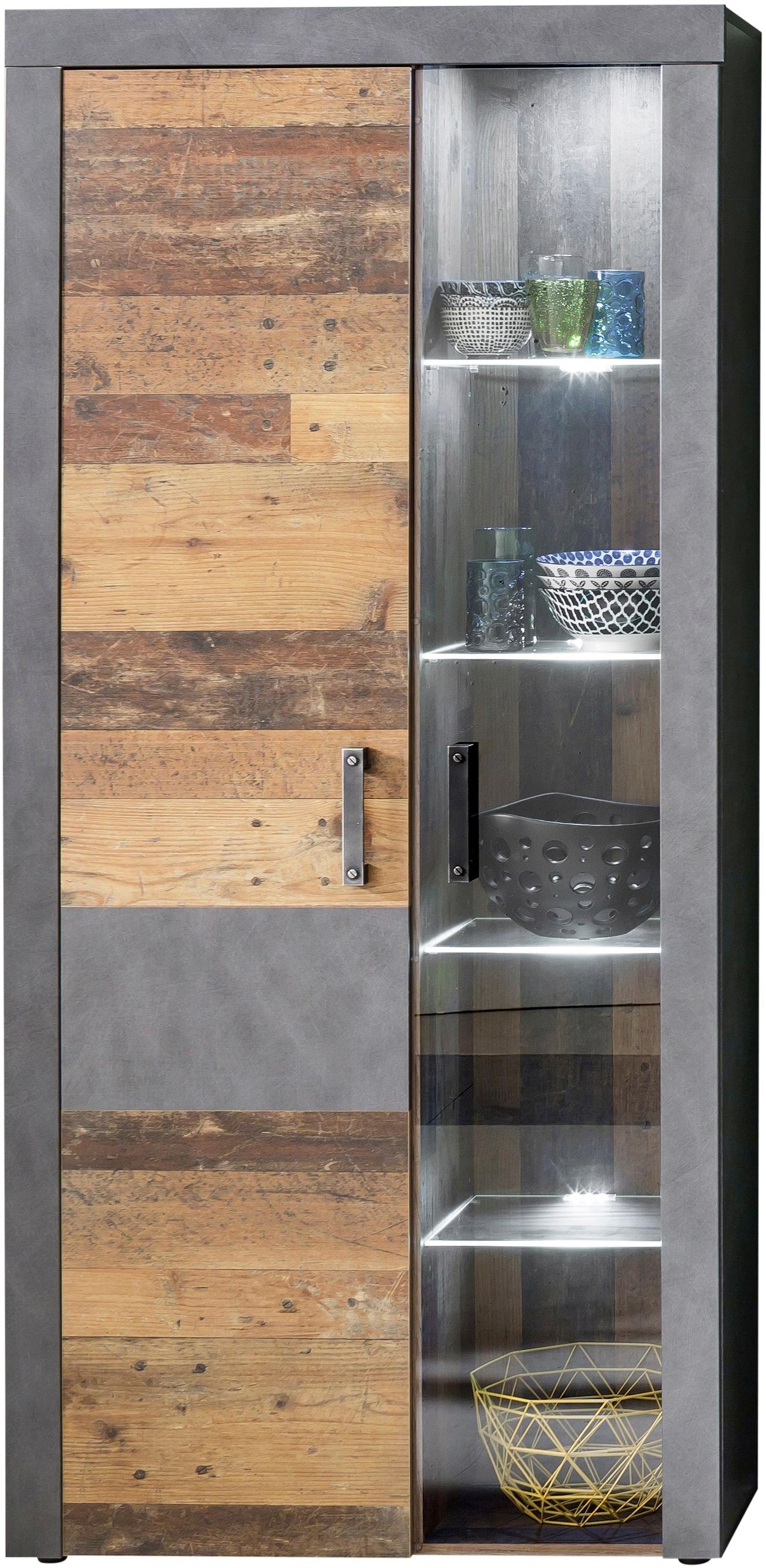 INOSIGN Vitrine »Ilana«, moderner Industrial Style, Beleuchtung optional