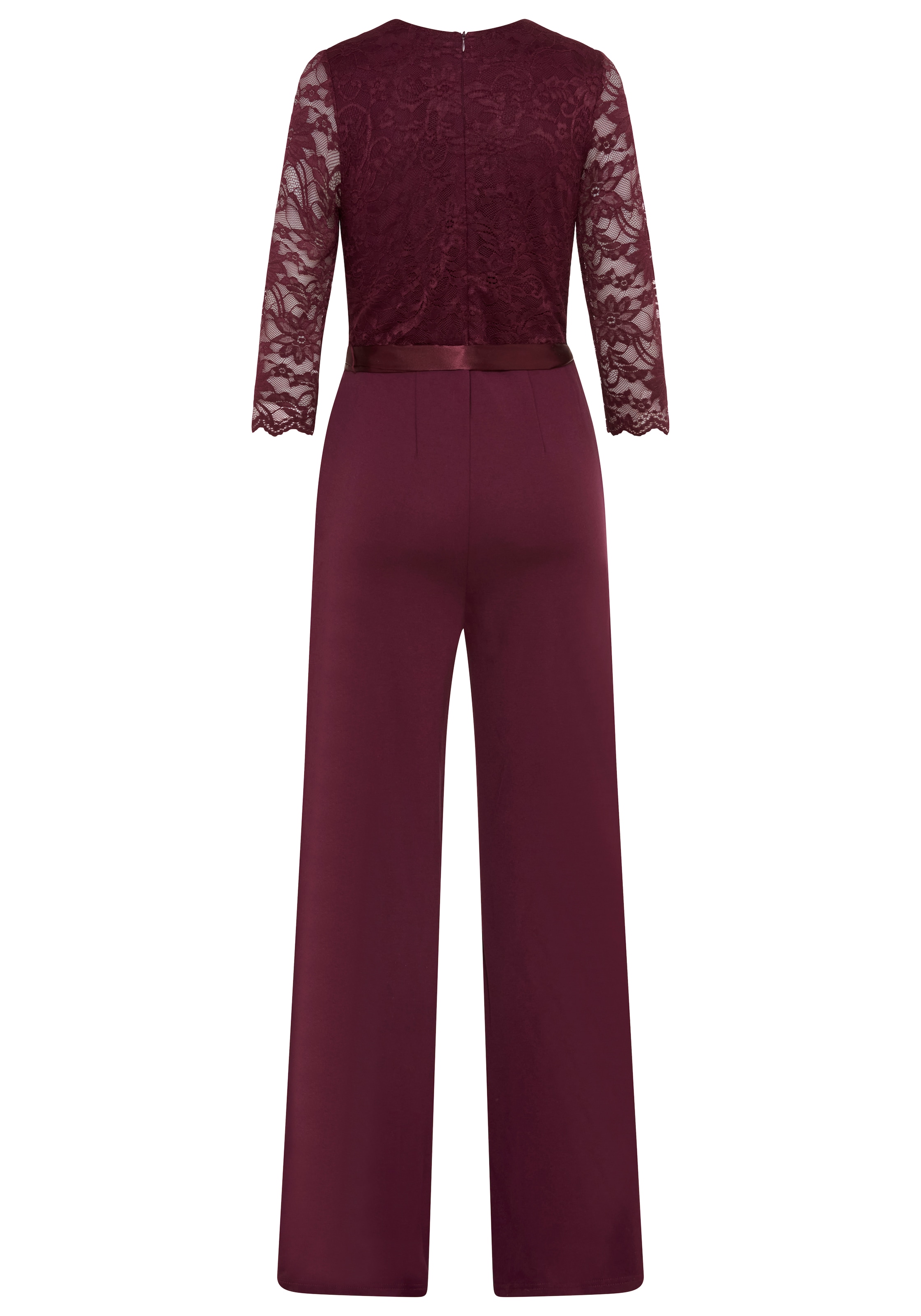 Laura Scott Jumpsuit mit Spitzenoberteil, elastischer Materialmix