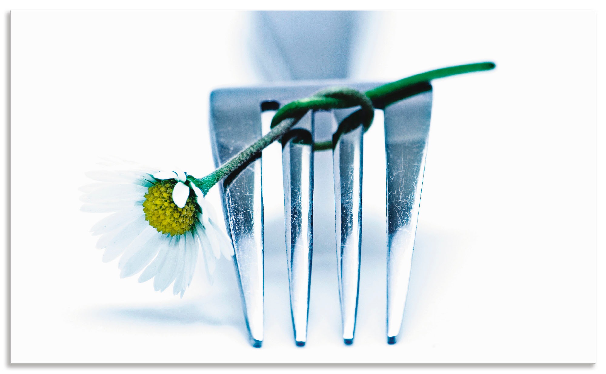 Image of Artland Küchenrückwand »Gabel und Blume«, (1 tlg.), selbstklebend in vielen Grössen - Spritzschutz Küche hinter Herd u. Spüle als Wandschutz vor Fett, Wasser u. Schmutz - Rückwand, Wandverkleidung aus Alu bei Ackermann Versand Schweiz