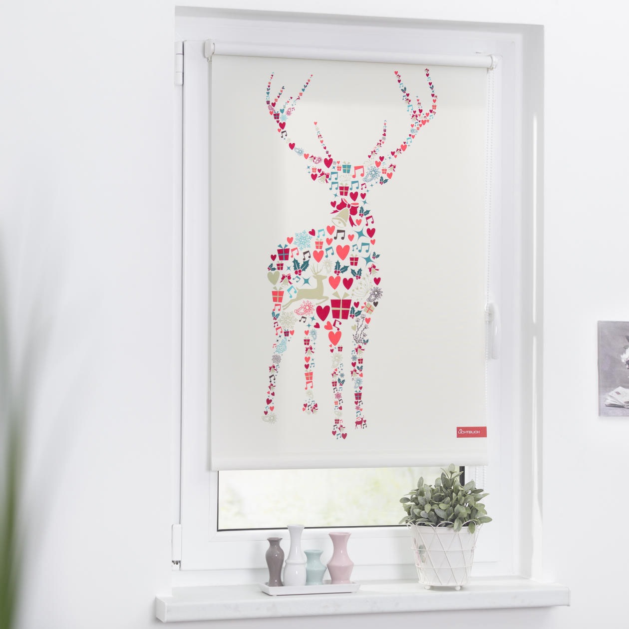 Image of LICHTBLICK ORIGINAL Seitenzugrollo »Rollo Klemmfix, ohne Bohren, Verdunkelung, Rentier Weihnachten - Bunt«, verdunkelnd, Verdunkelung-energiesparend, freihängend bei Ackermann Versand Schweiz