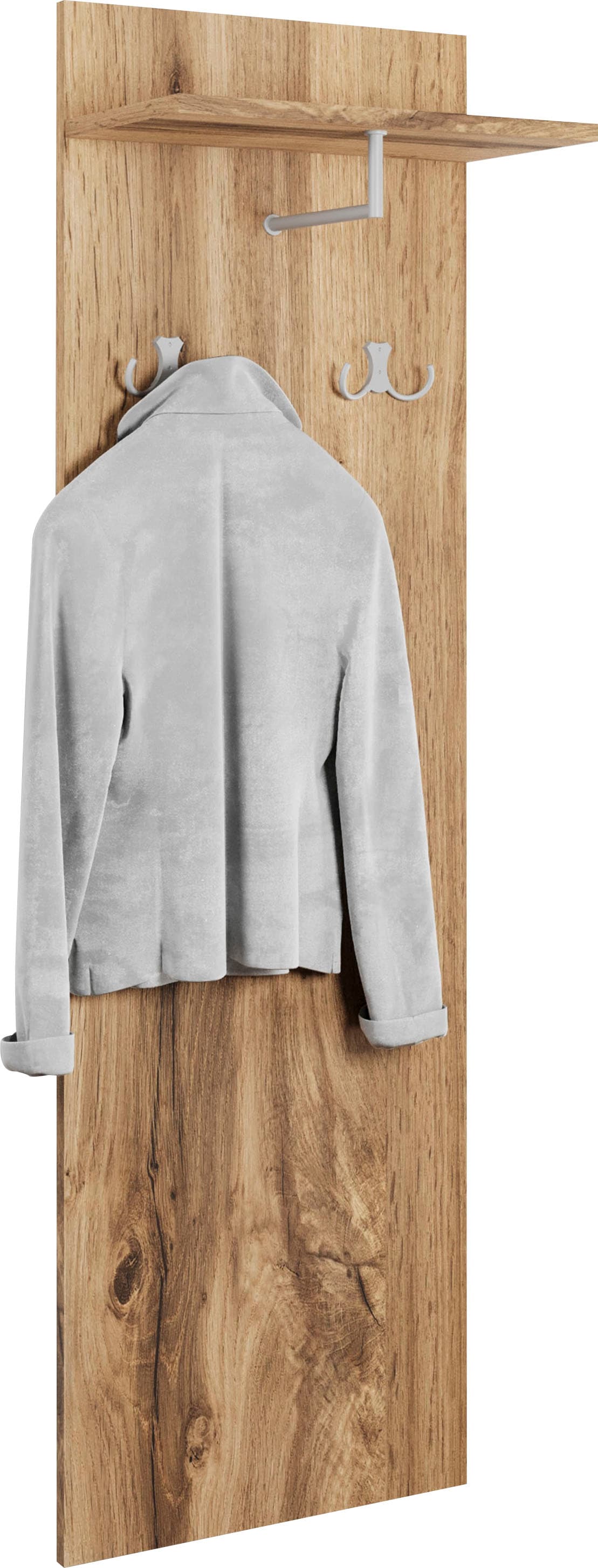 GOODproduct Garderobenpaneel »Paris« 1 Stk. tlg. Wandgarderobe mit Doppelhaken und Kleiderstange (B/T/H): 40/21,5/130cm