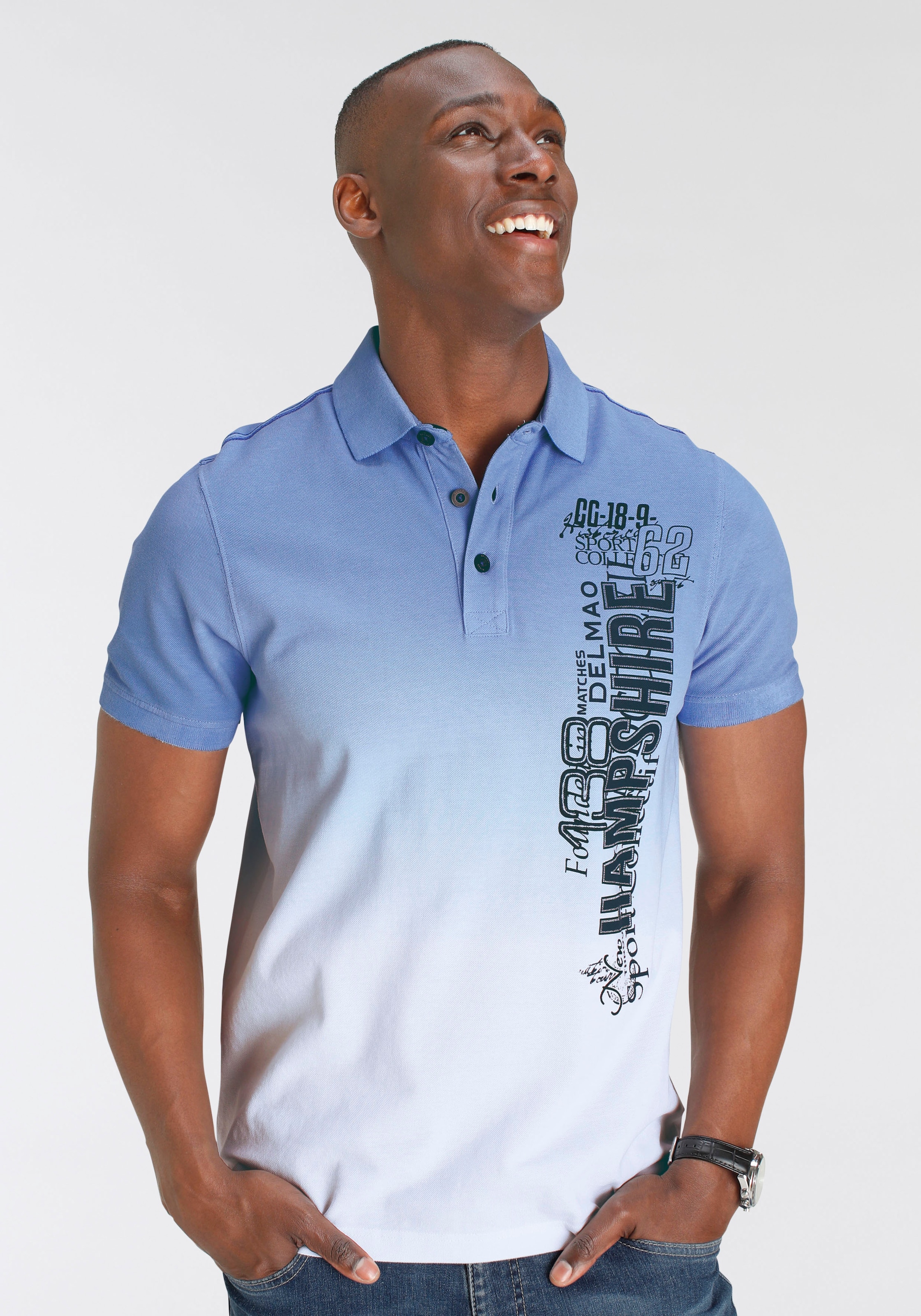 Image of DELMAO Poloshirt kurzärmelig, lässiges Batikmuster, Polokragen