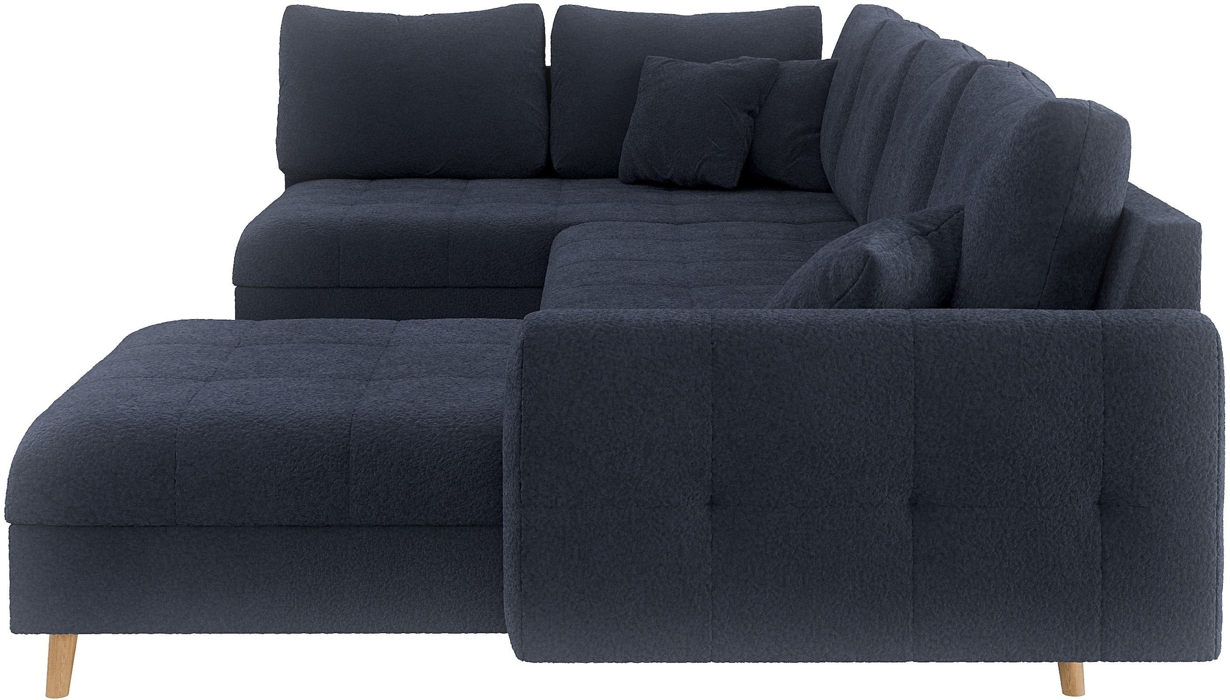 Home affaire Wohnlandschaft »CHARRE U-Form mit Ottomane, Masse B/T/H: 310/161/81 cm«, feine Steppung, lose Rücken- und Zierkissen, auch in Cord und Bouclé