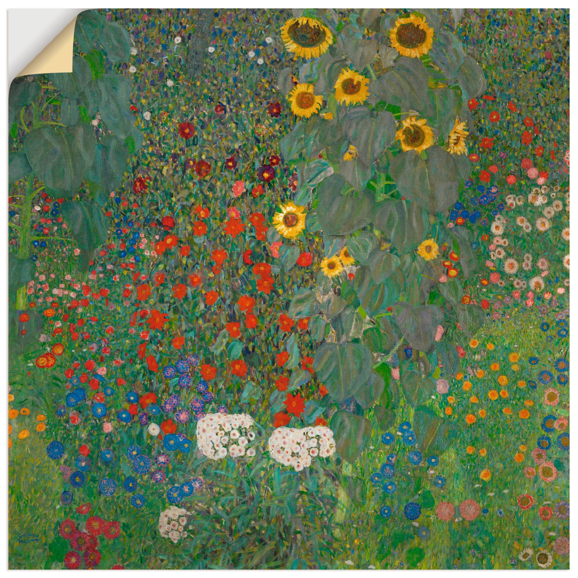Image of Artland Wandbild »Garten mit Sonnenblumen«, Blumenwiese, (1 St.), in vielen Grössen & Produktarten -Leinwandbild, Poster, Wandaufkleber / Wandtattoo auch für Badezimmer geeignet bei Ackermann Versand Schweiz